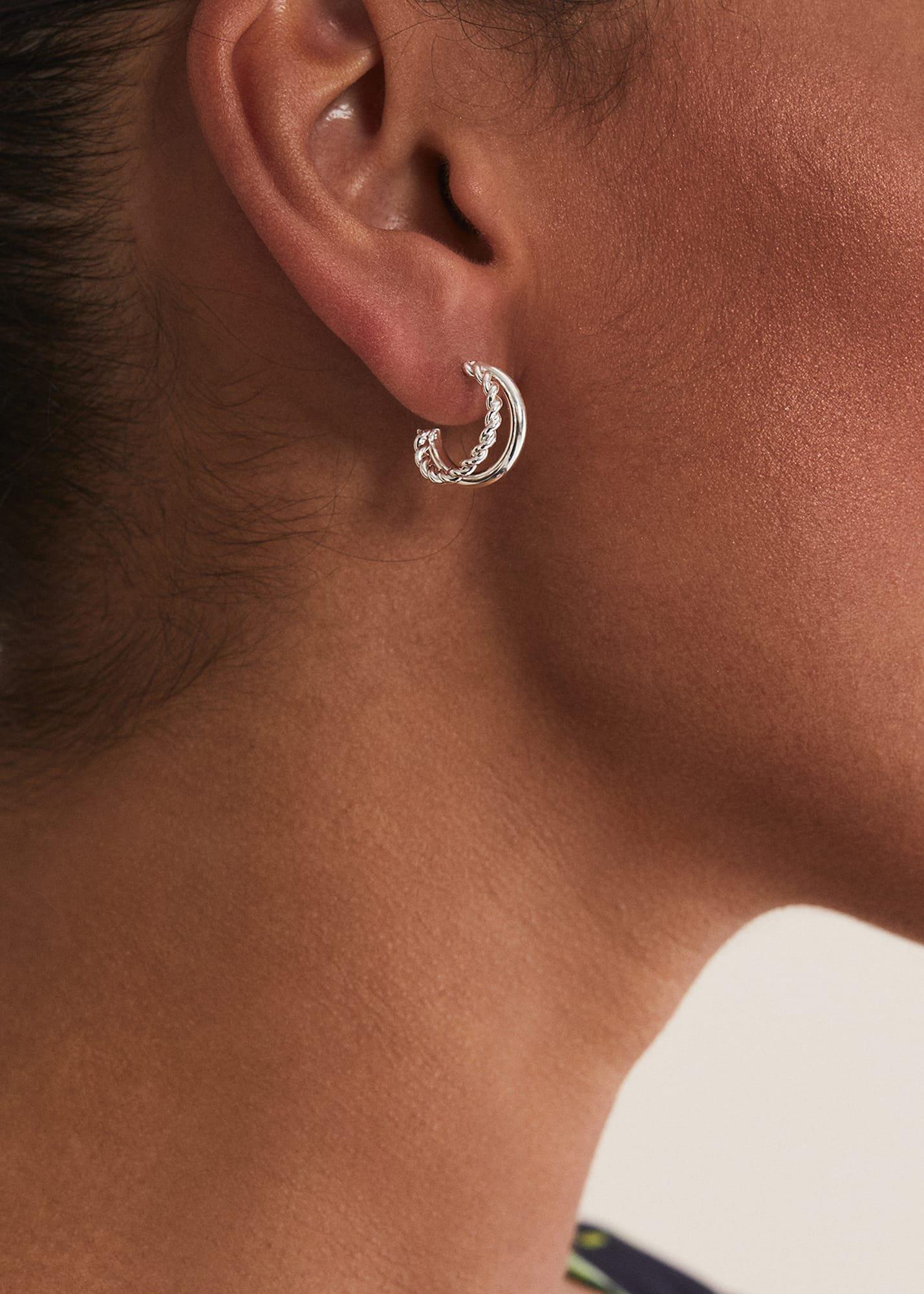 Silver Huggie Earrings