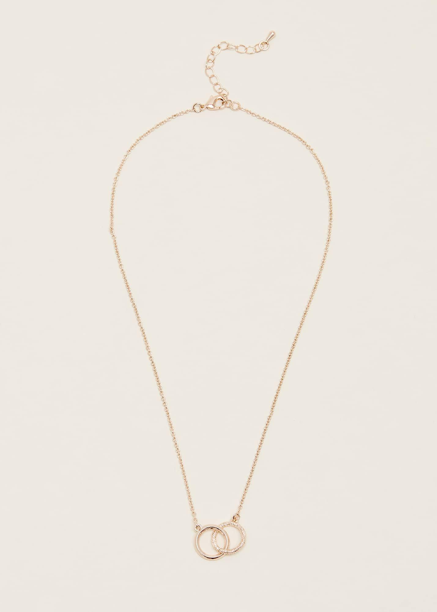 Gold Two Ring Necklace