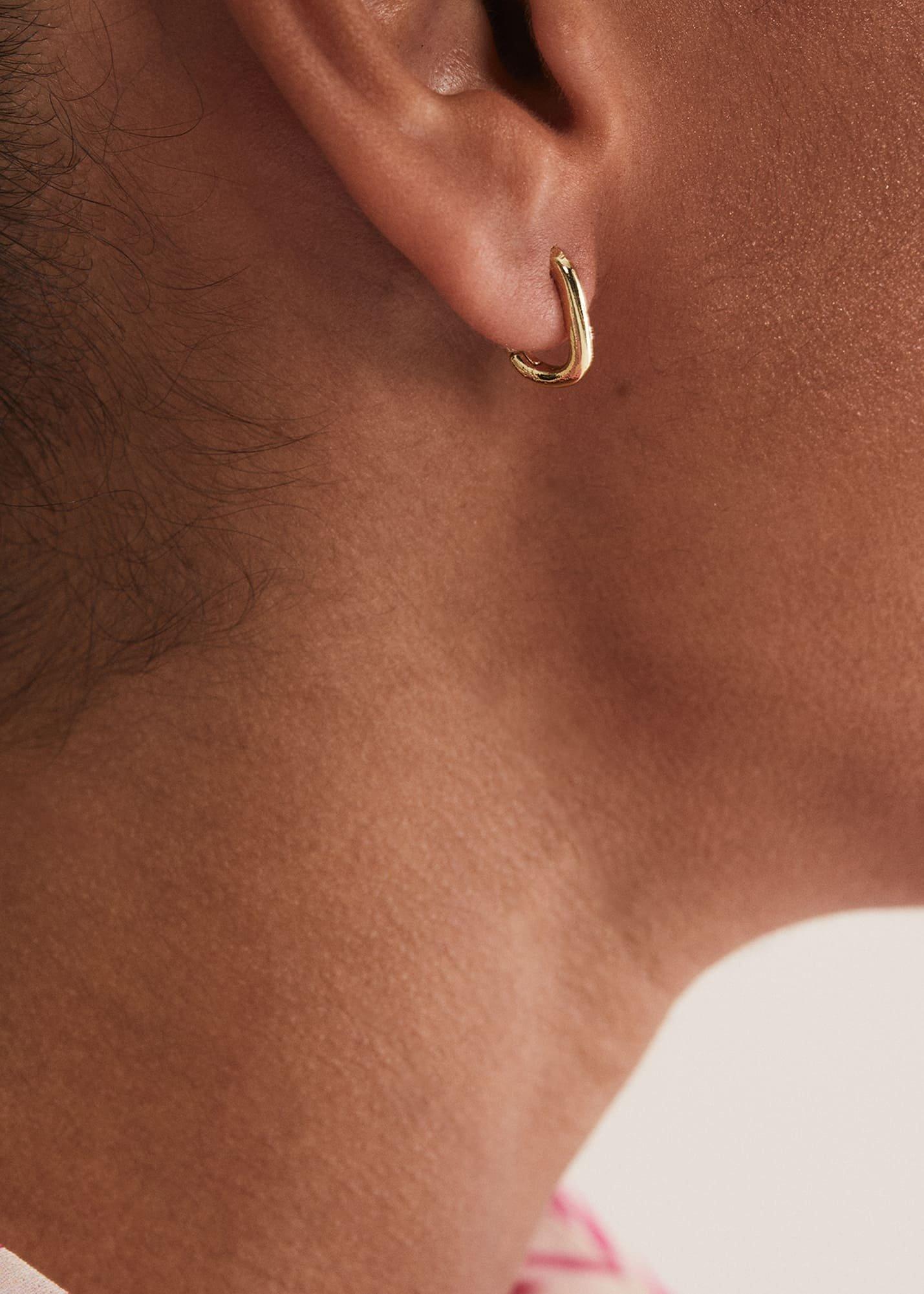 Gold Huggie Hoop Earrings