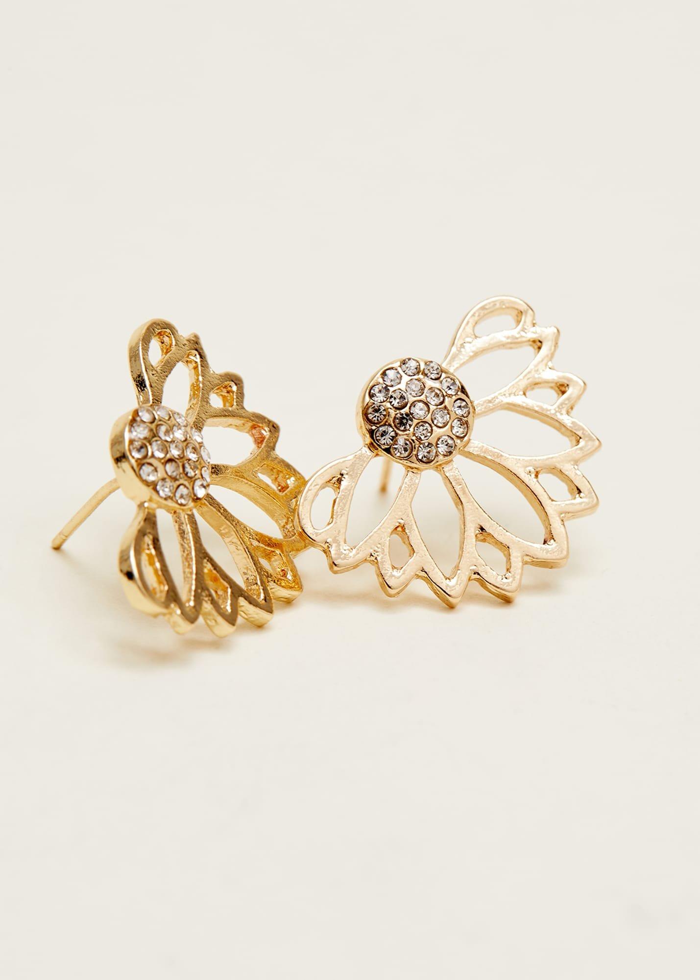 Sparkle Fan Stud Earrings