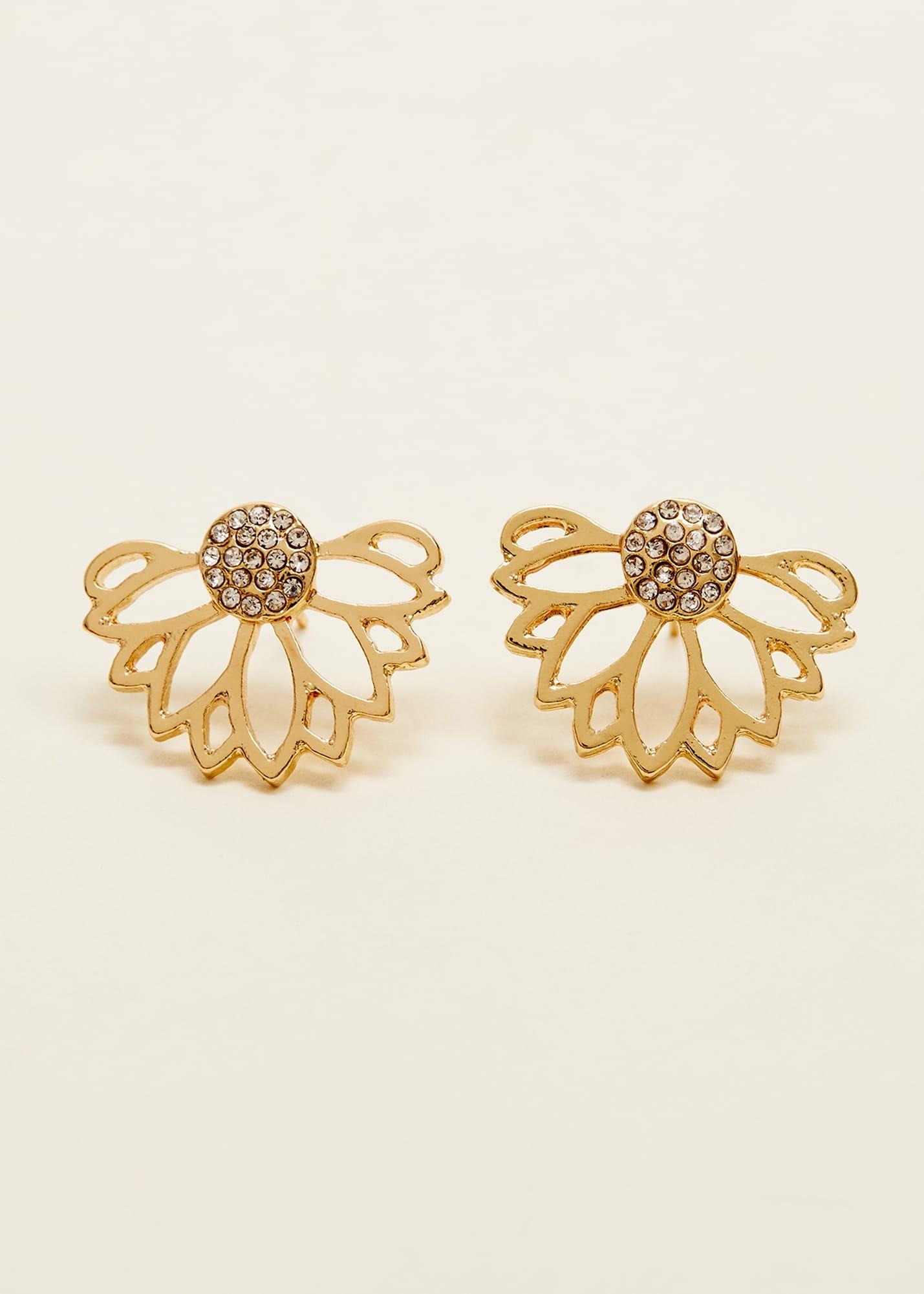 Sparkle Fan Stud Earrings