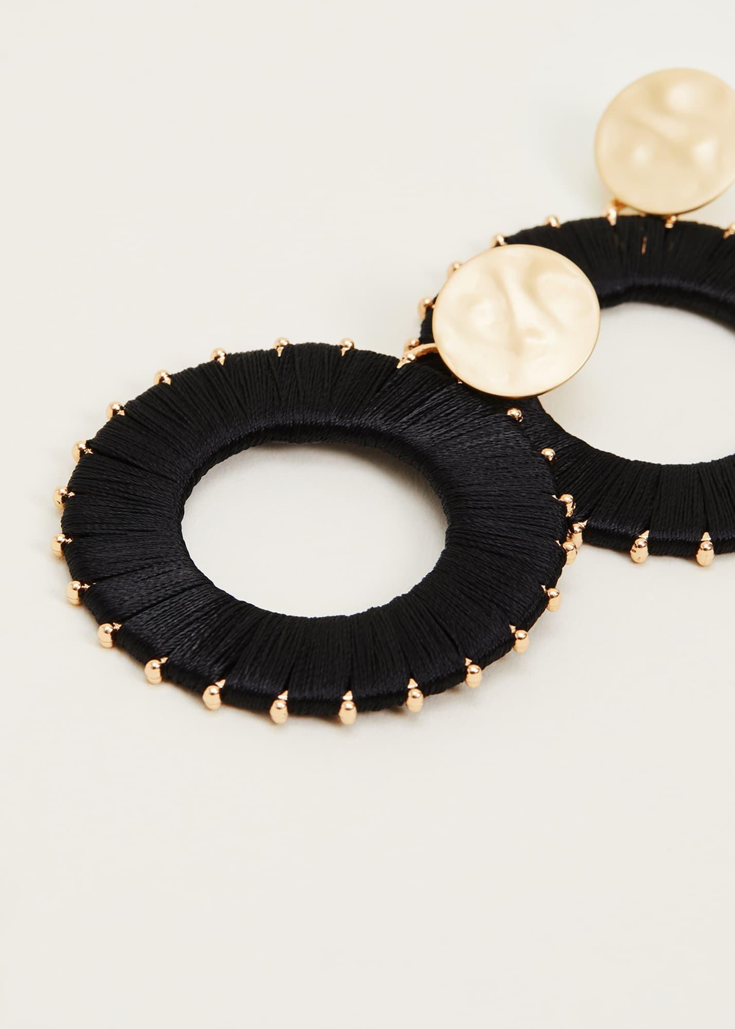 Threaded Circle Drop Earrings
