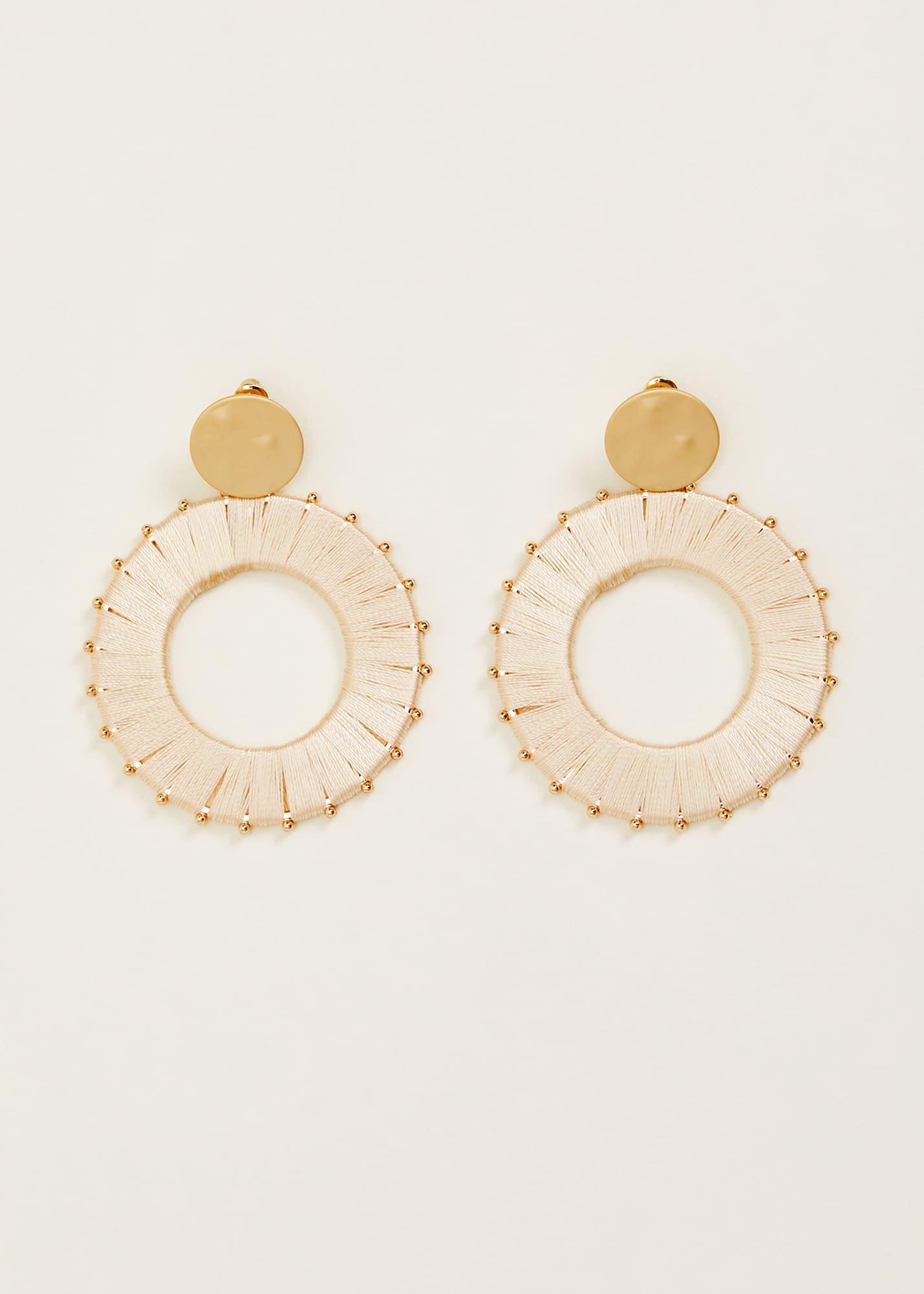 Threaded Circle Drop Earrings
