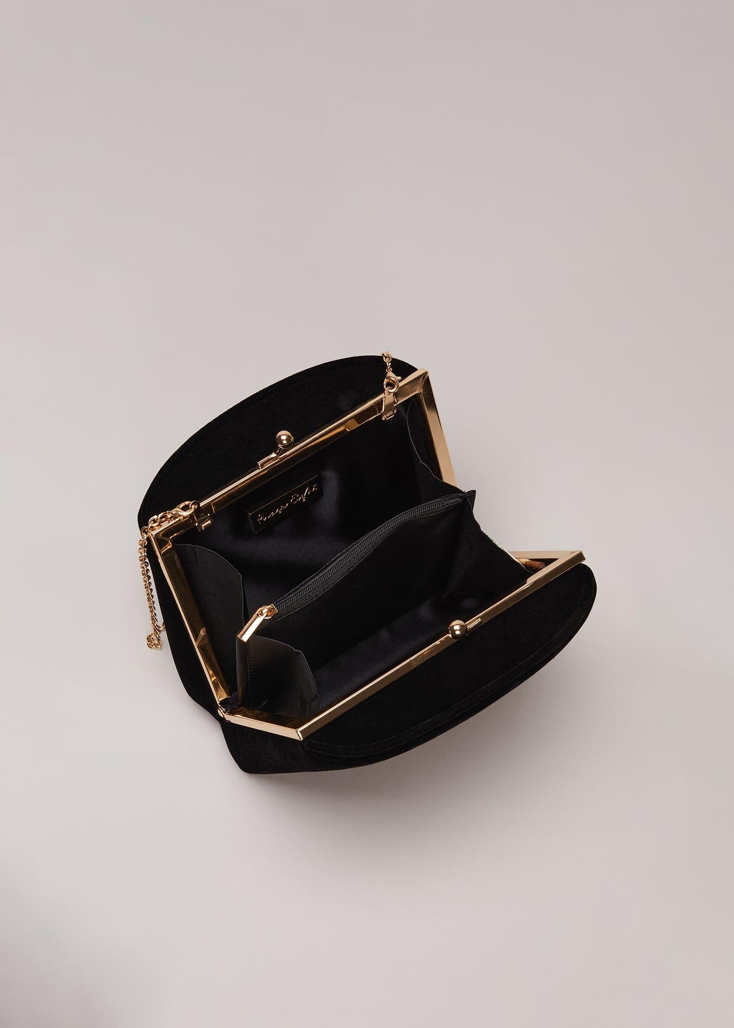 Black Velvet Clutch Bag