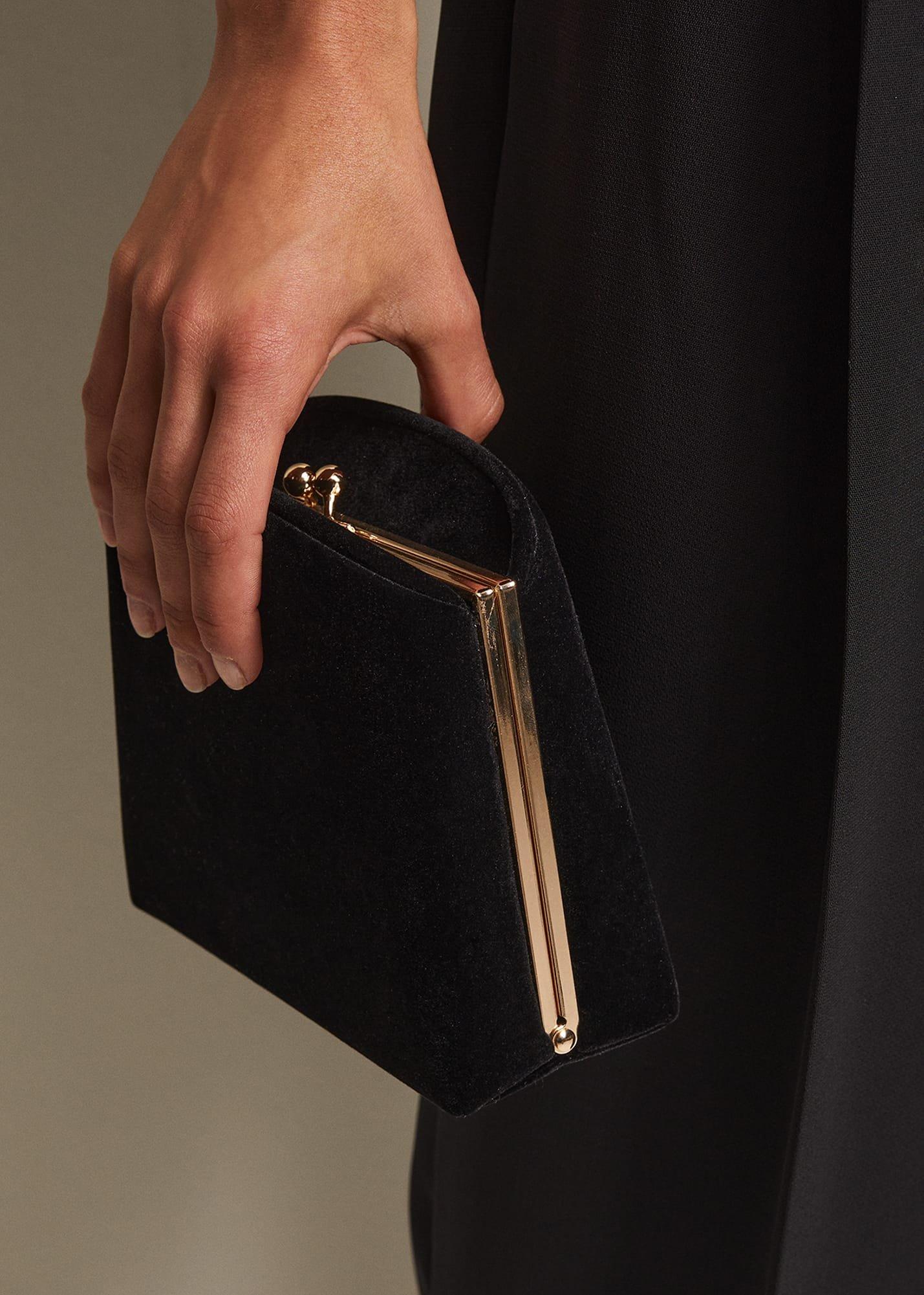 Black Velvet Clutch Bag