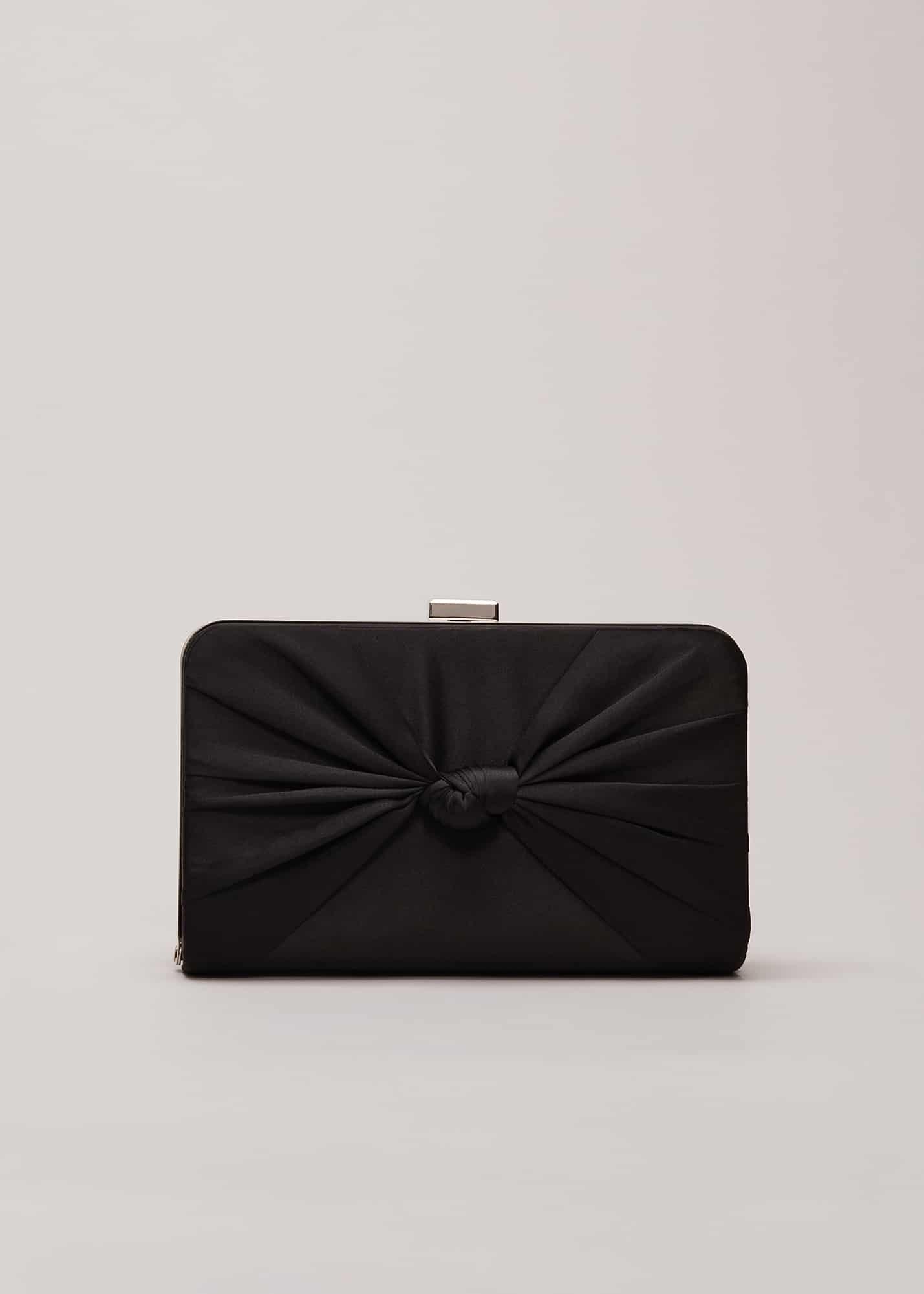 Clutch-Tasche aus schwarzem Satin