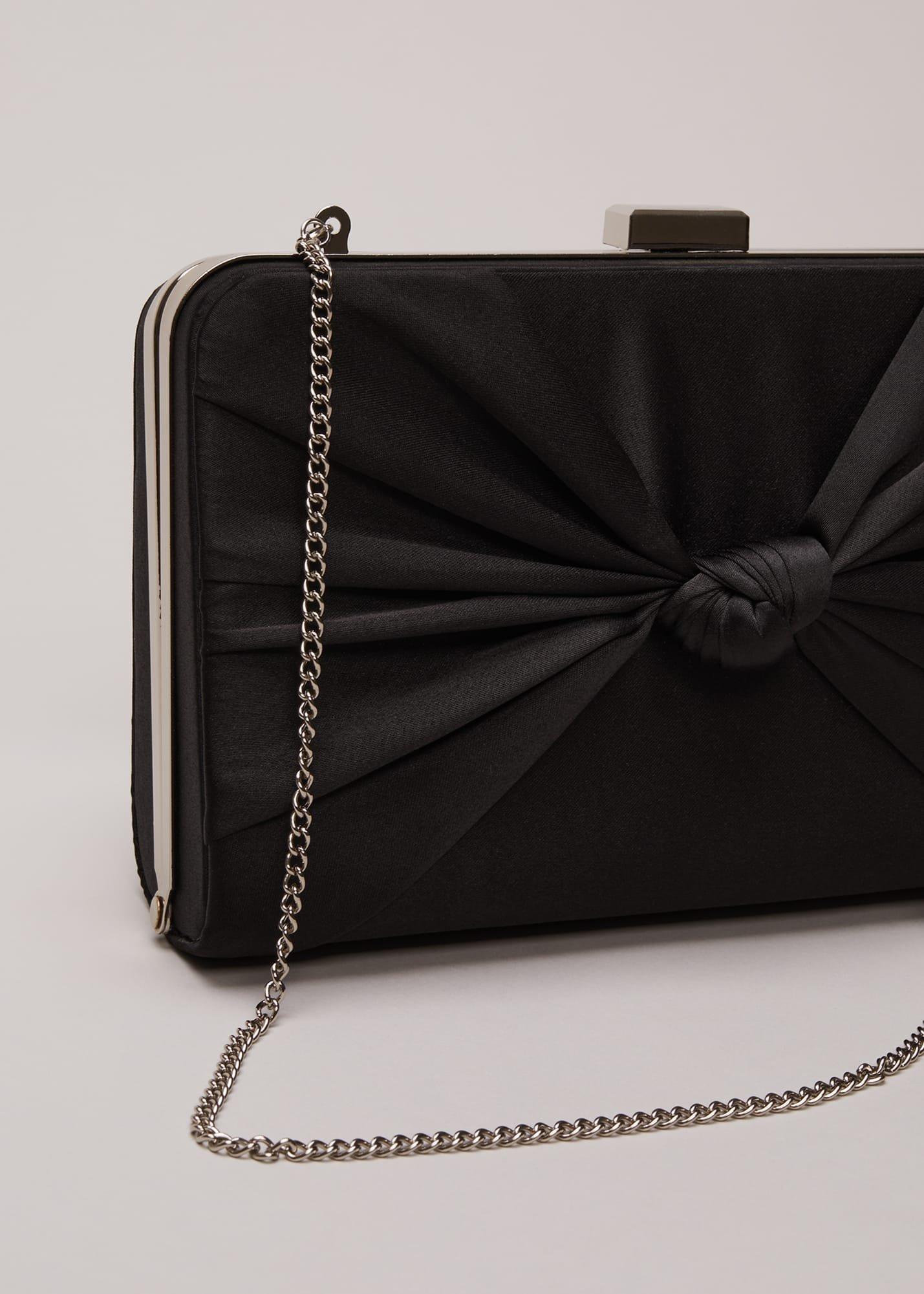 Black Satin Clutch Bag