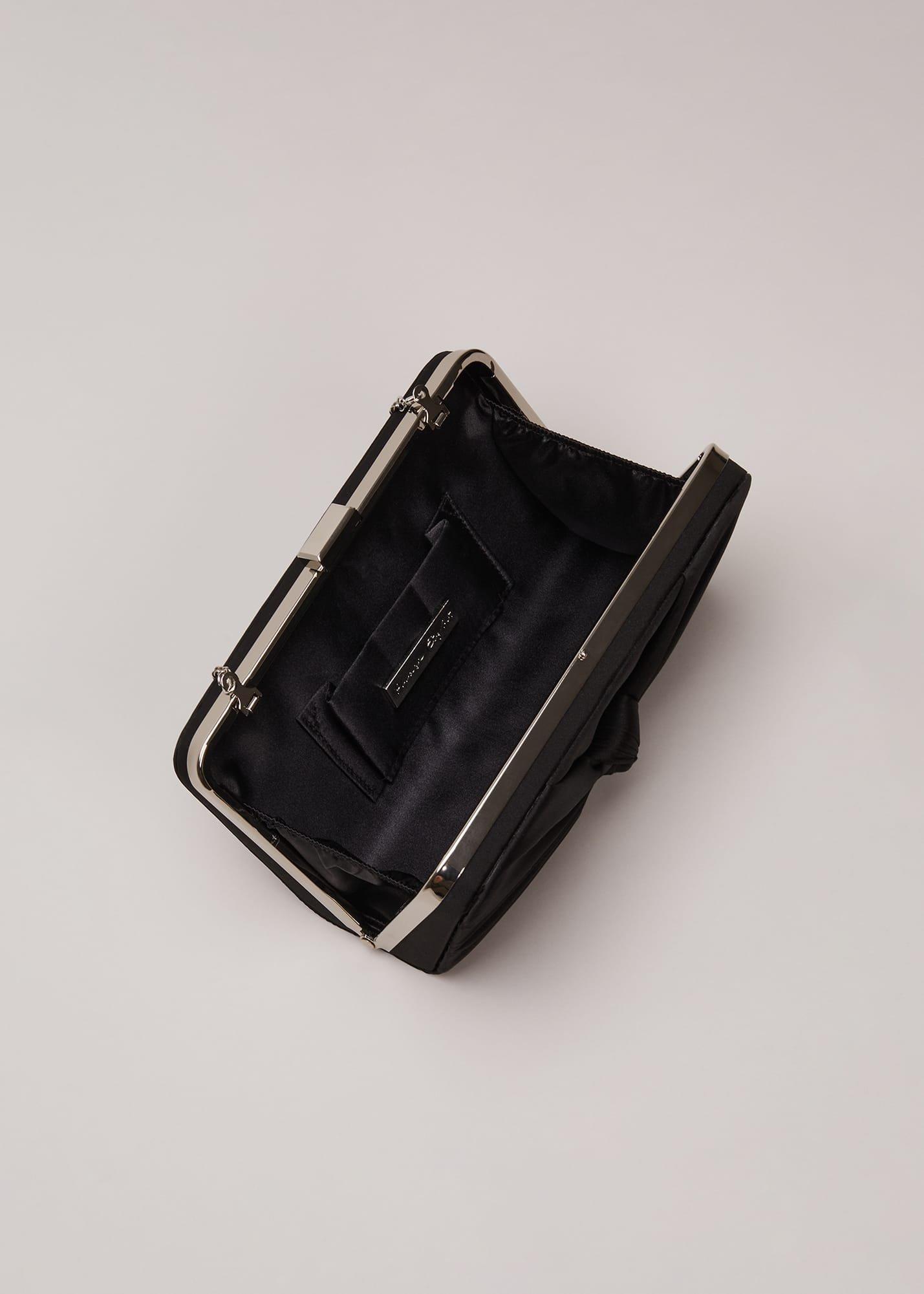 Black Satin Clutch Bag