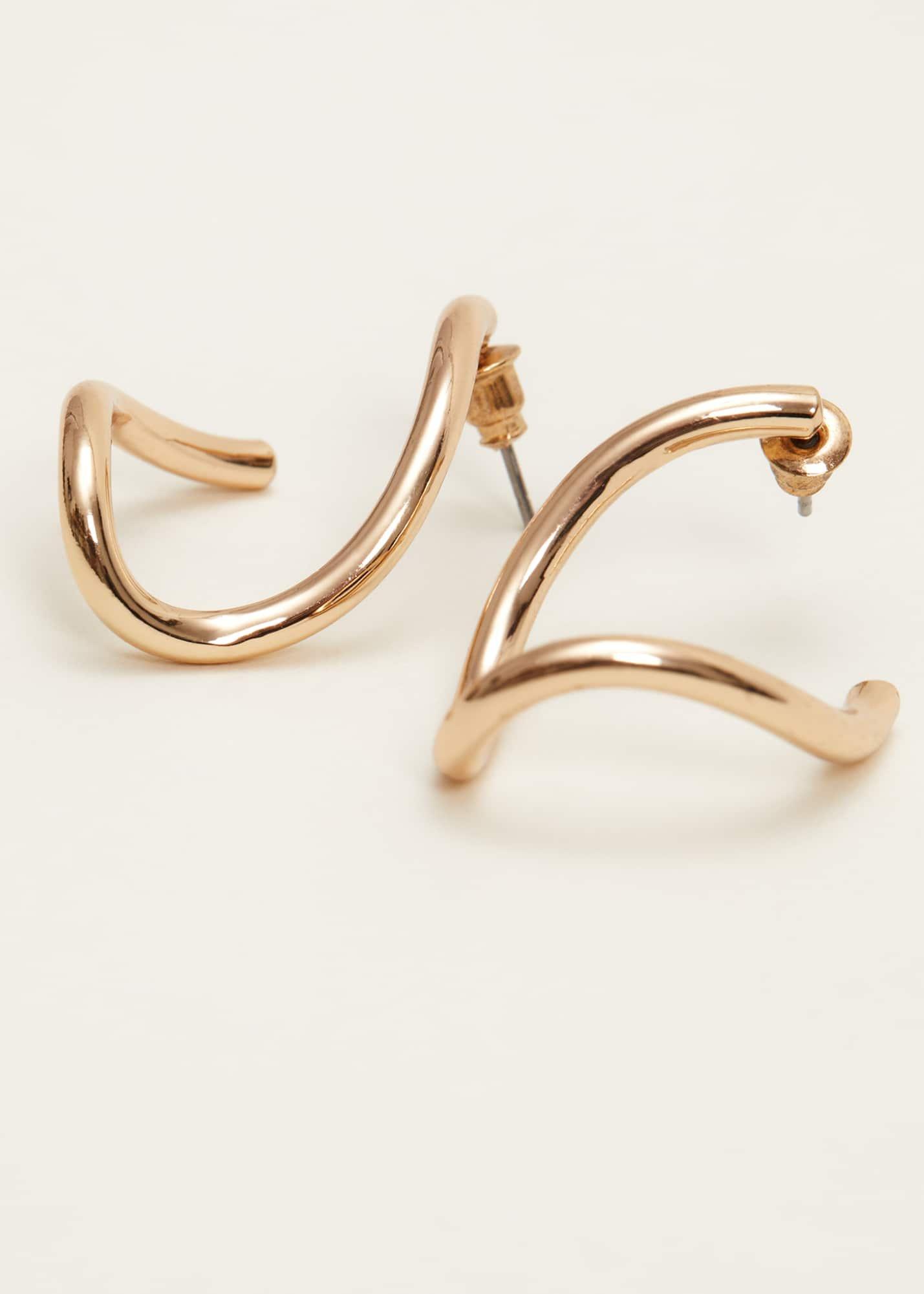 Large Gold Twist Drop Earrings