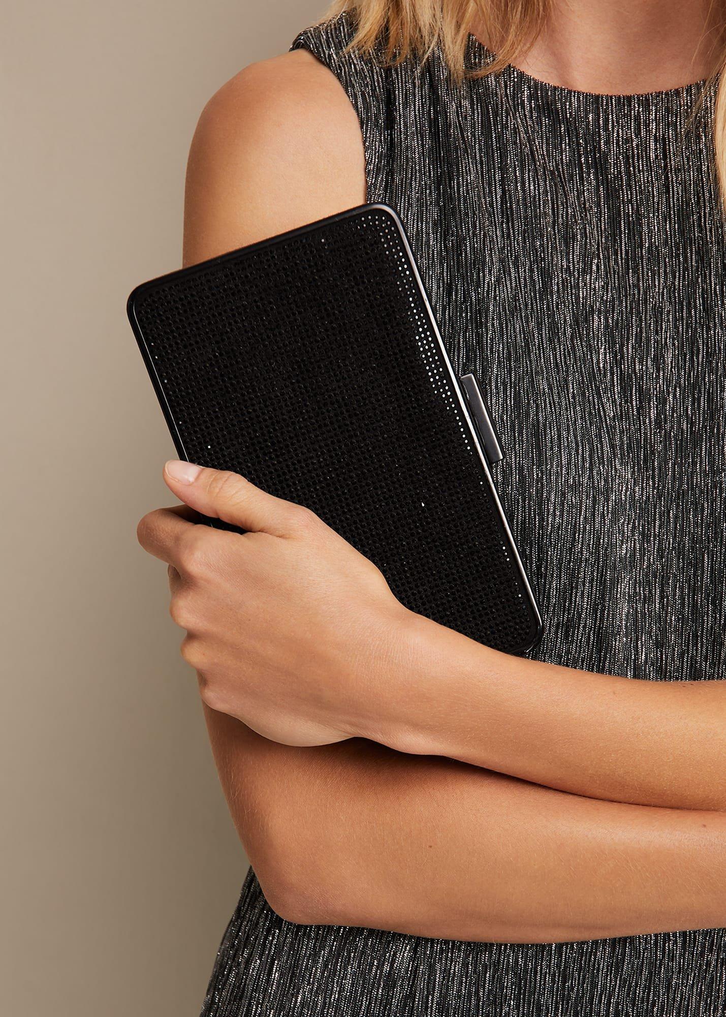 Black Sparkly Clutch Bag
