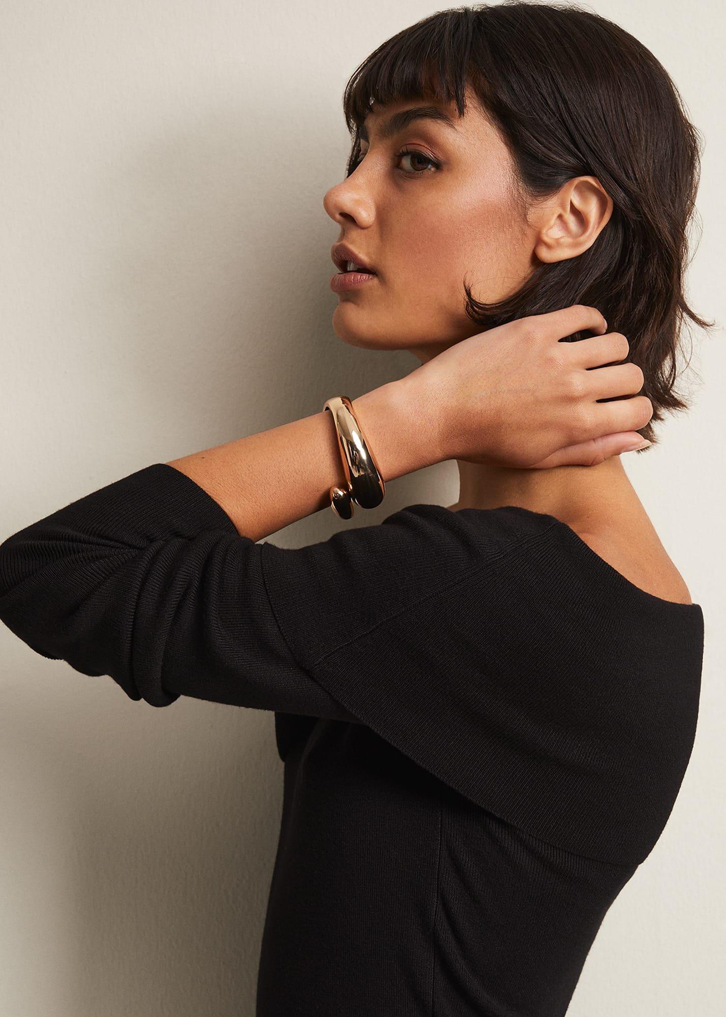 Curved Bangle Bracelet