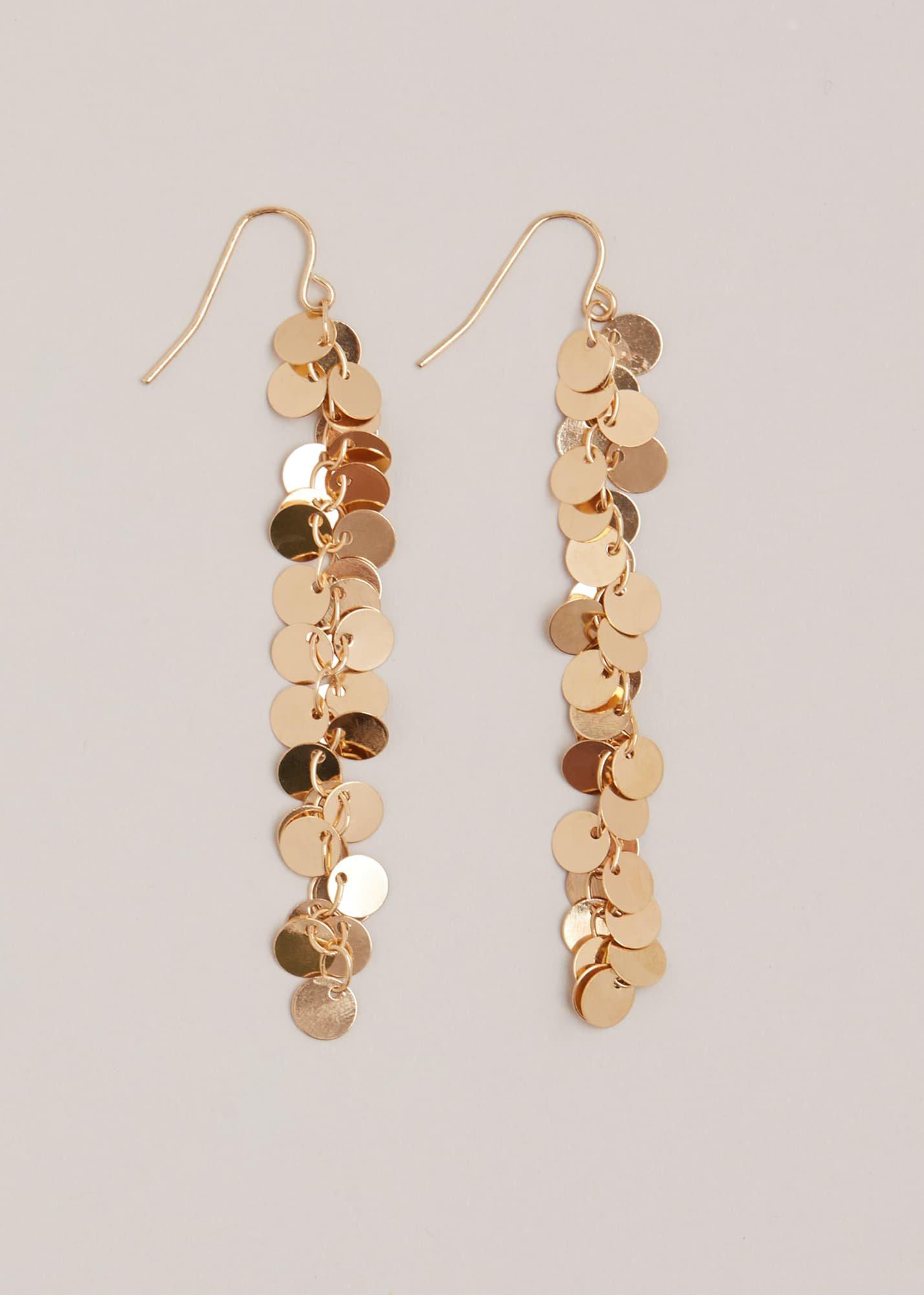 Gold Cluster Drop Earrings