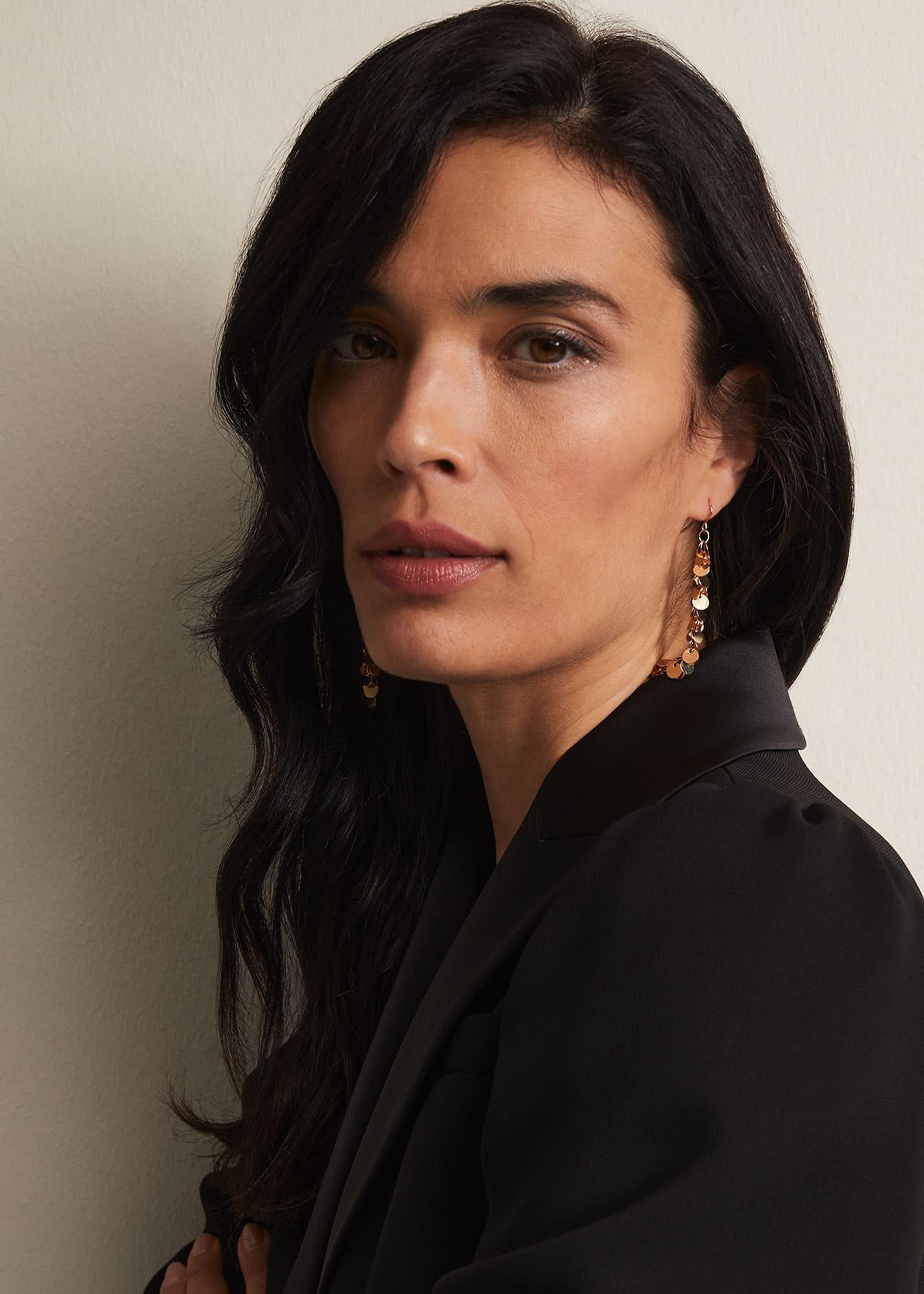 Gold Cluster Drop Earrings