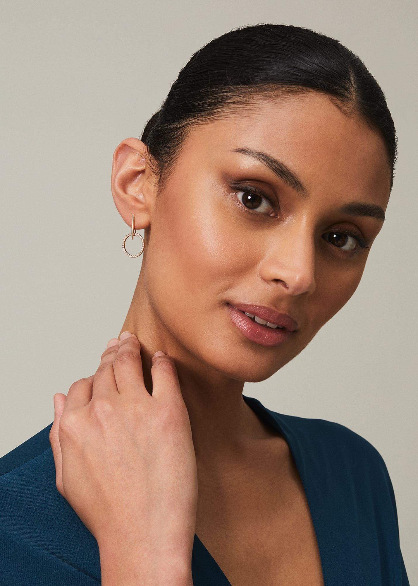 Small Stone Drop Earrings