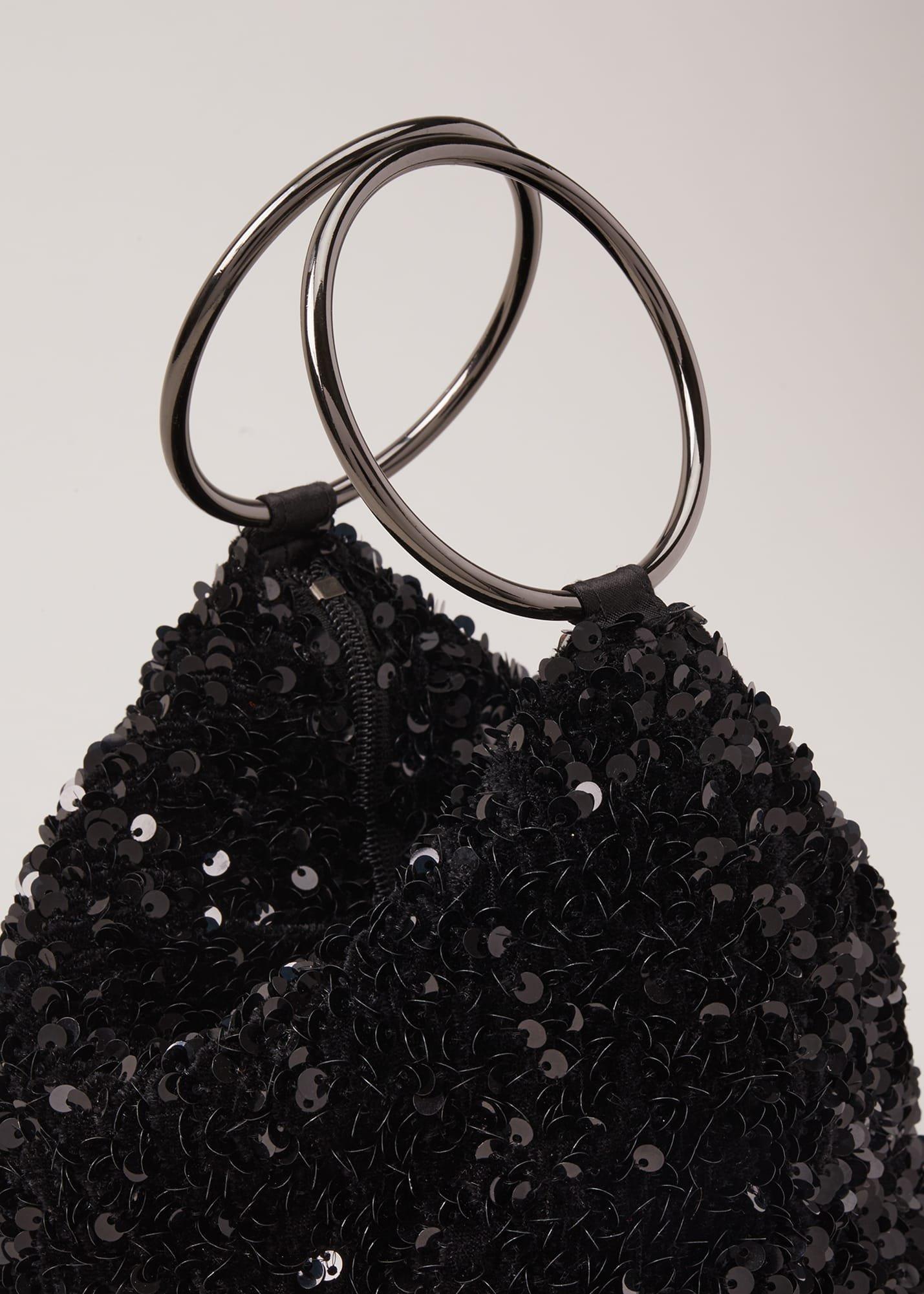 Black Sequin Clutch Bag
