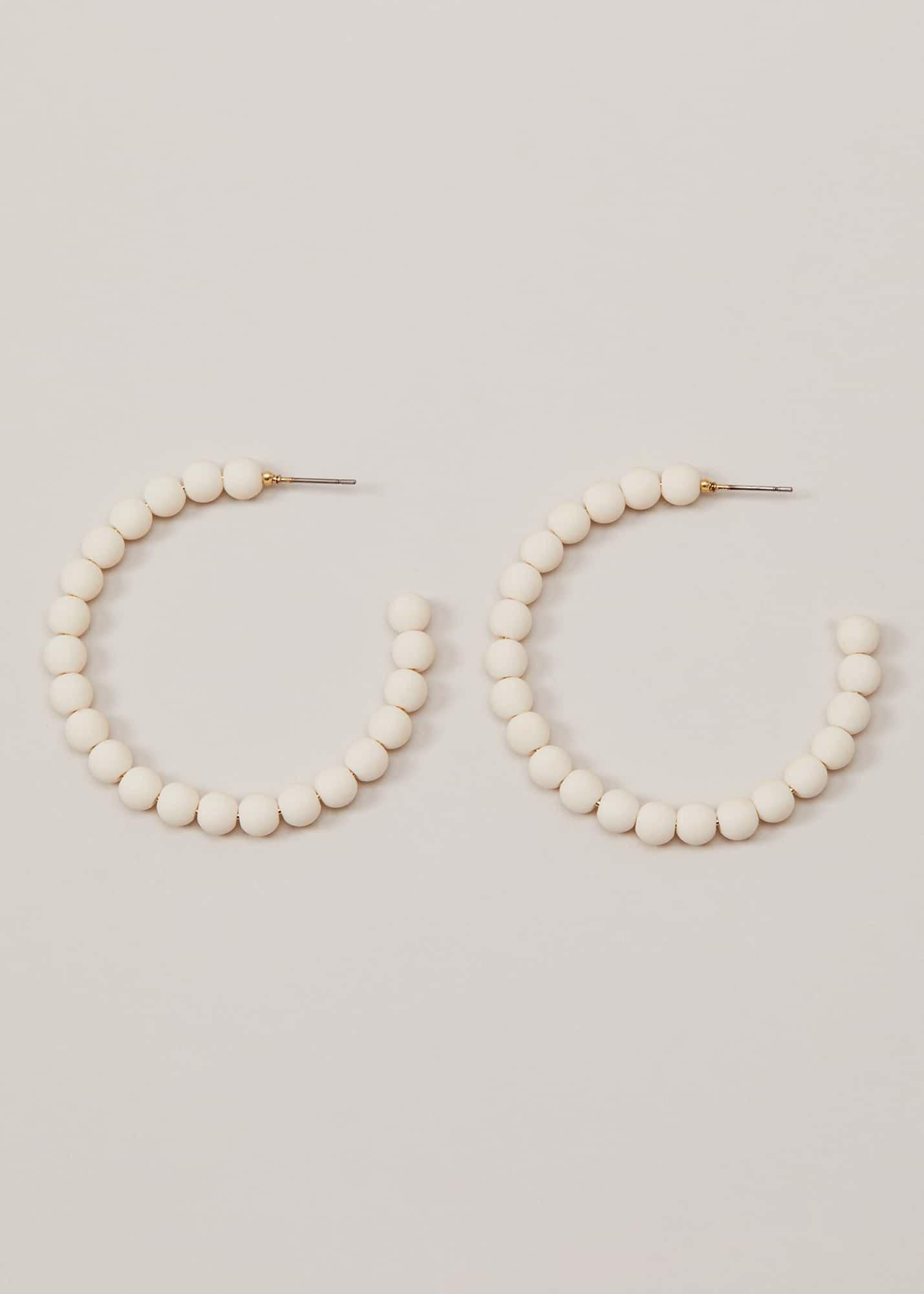 Matte Bead Hoop Earrings
