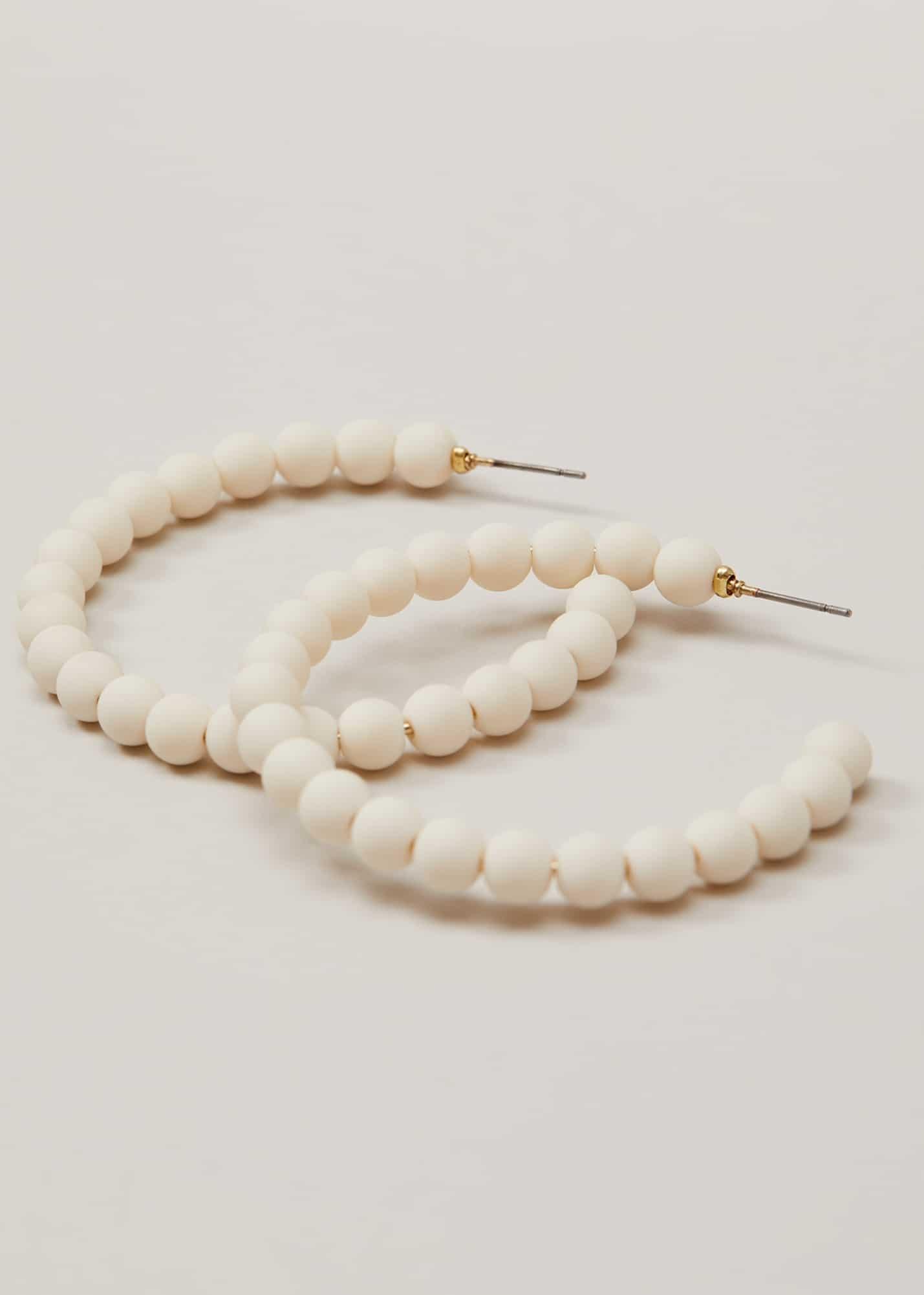 Matte Bead Hoop Earrings
