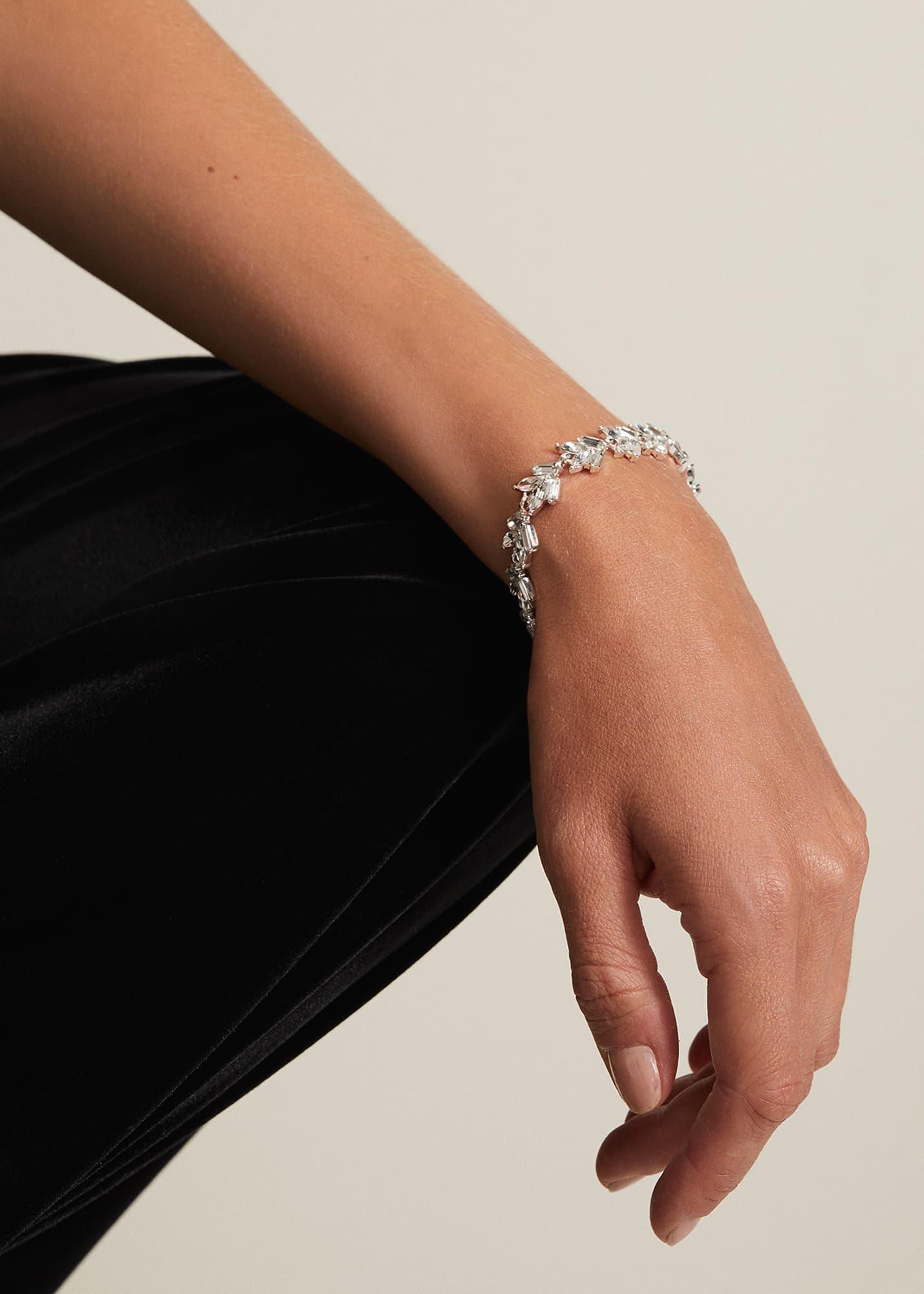 Silver Plated Stone Cluster Bracelet