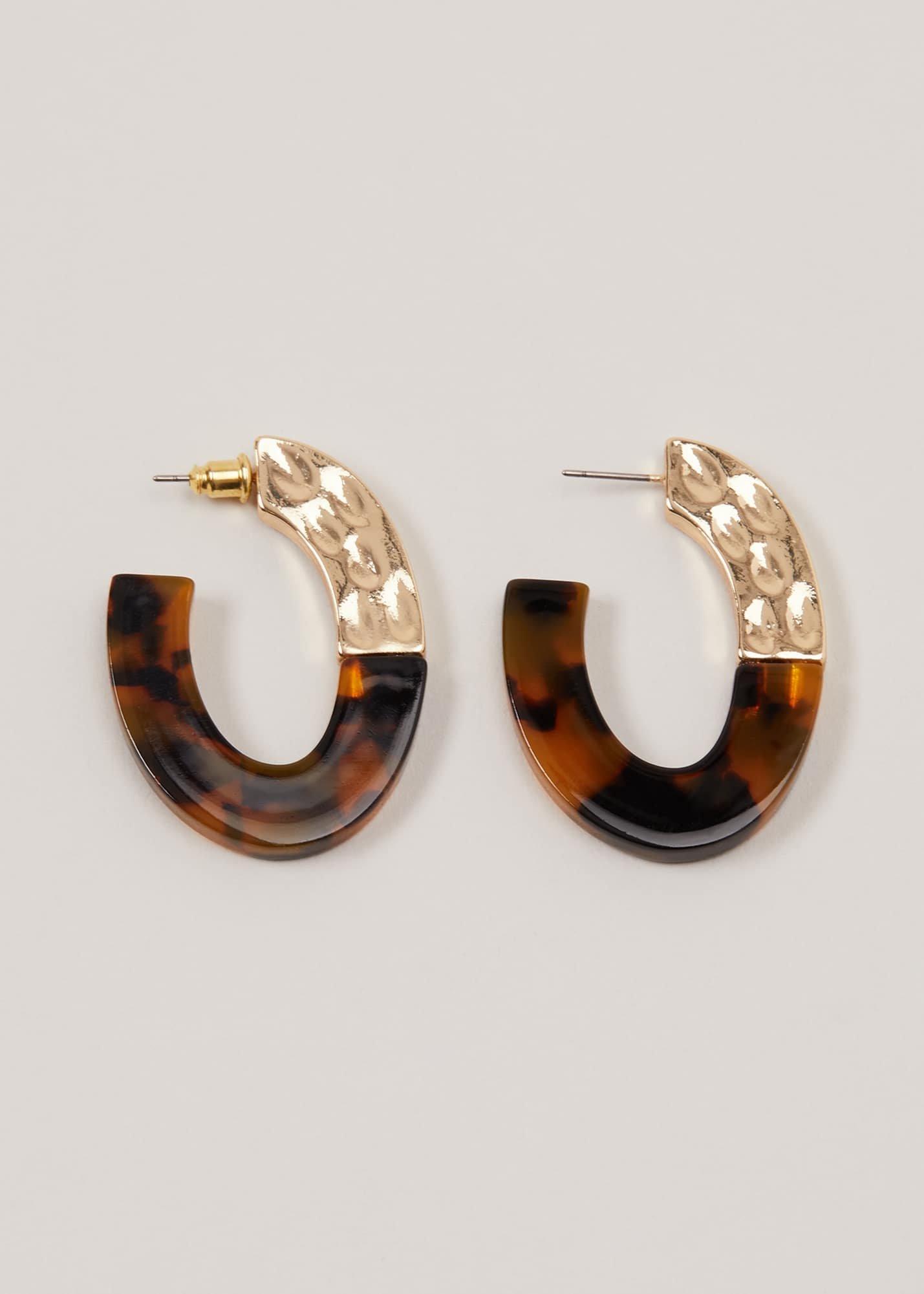 Tortoiseshell Hoop Earrings