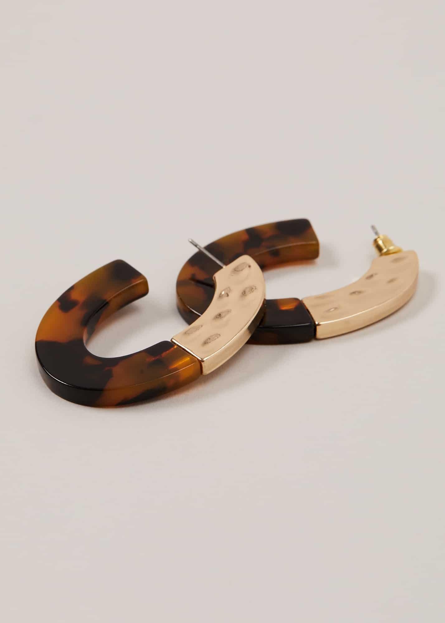 Tortoiseshell Hoop Earrings