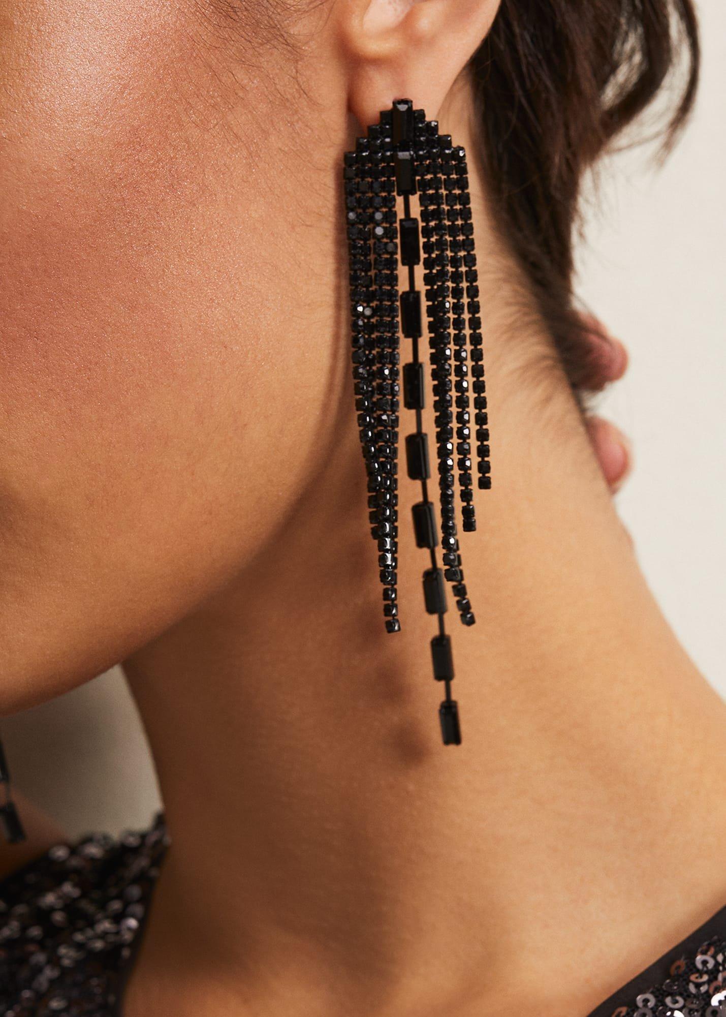 Graduated Stone Drop Earrings