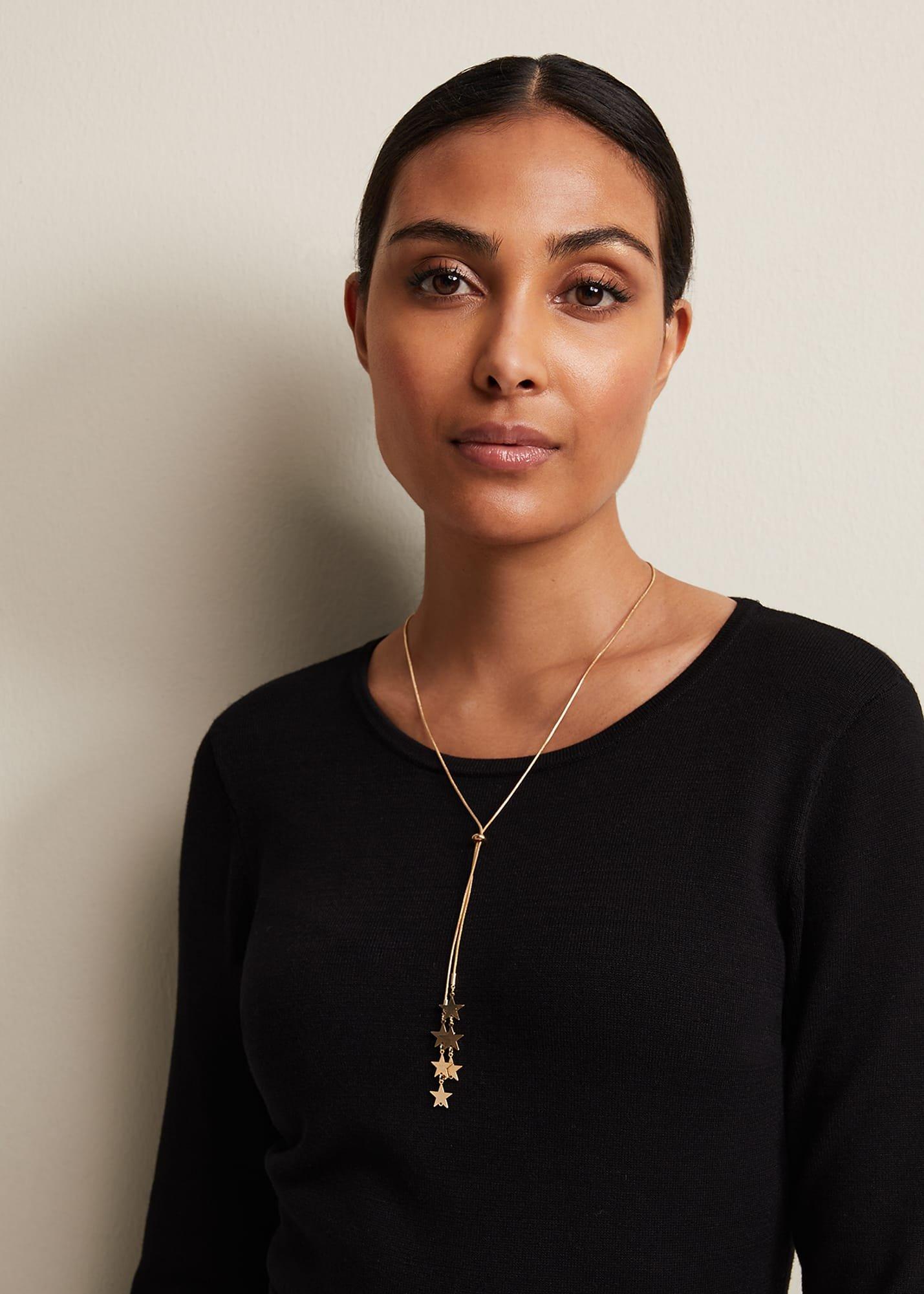 Gold Star Lariat Necklace