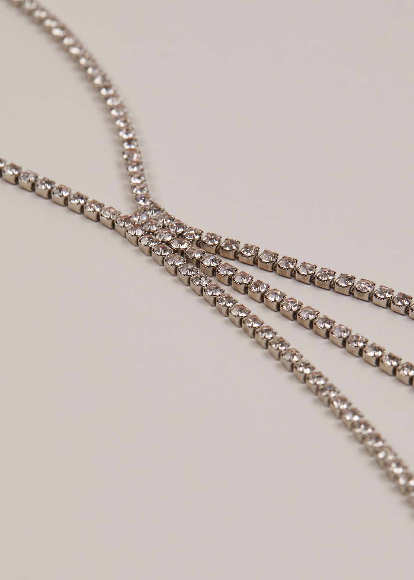 Short Sparkly Lariat Necklace