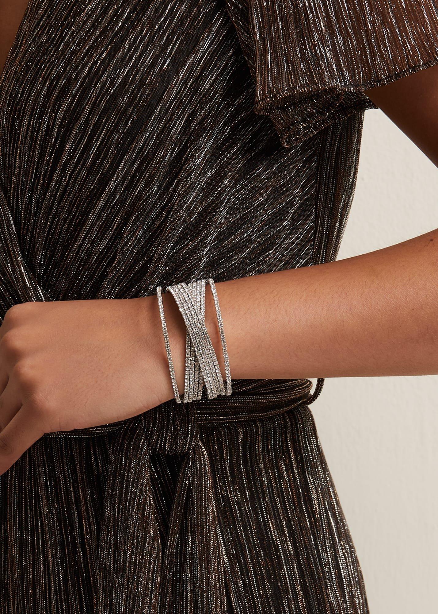 Silver Sparkly Cuff Bracelet