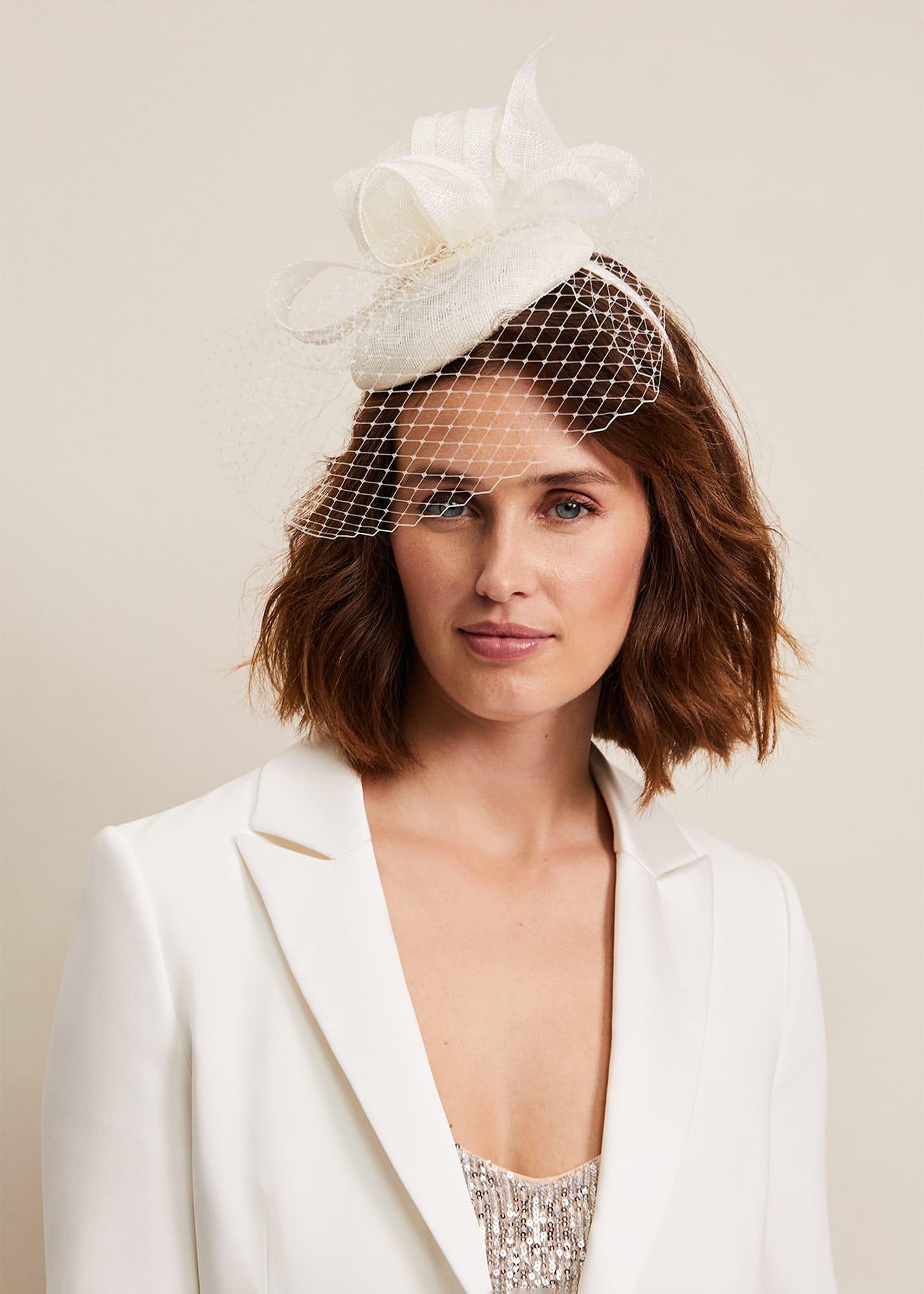 Veiled Twist Top Pillbox Fascinator