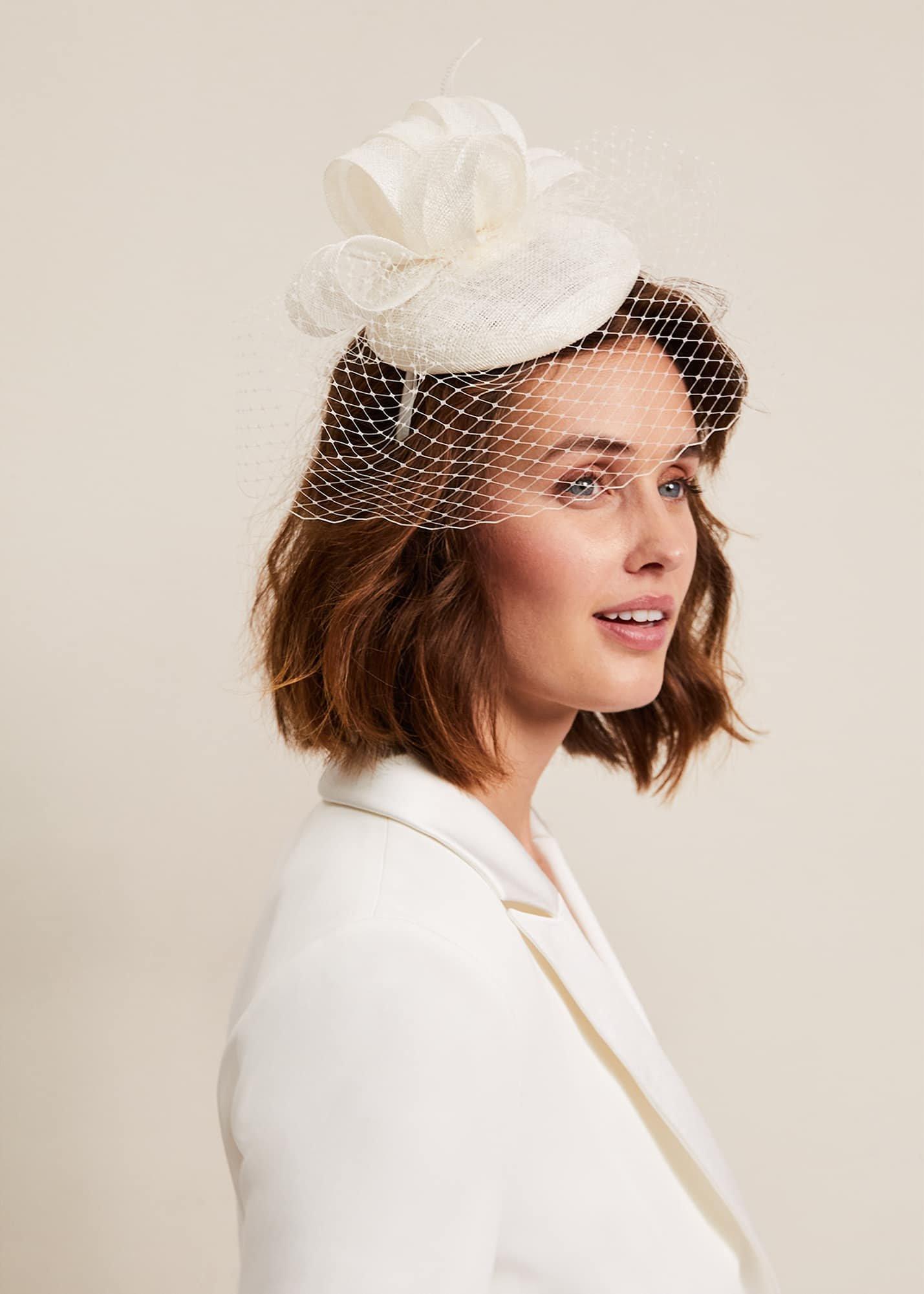 Veiled Twist Top Pillbox Fascinator
