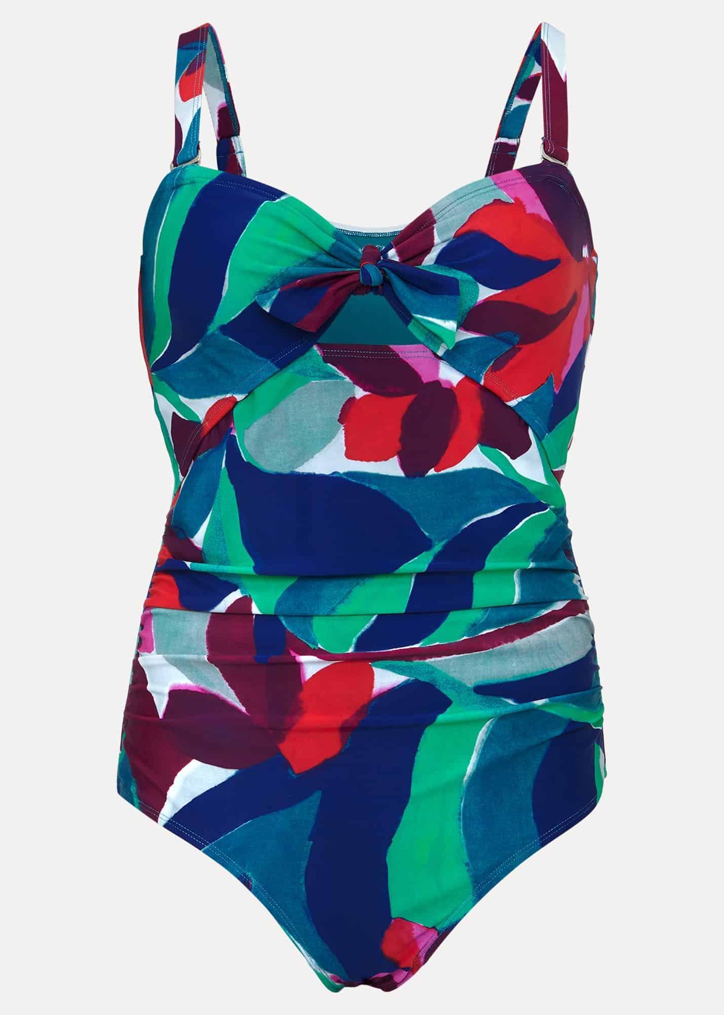 Jungle Palm Print Knot Tie Swimsuit