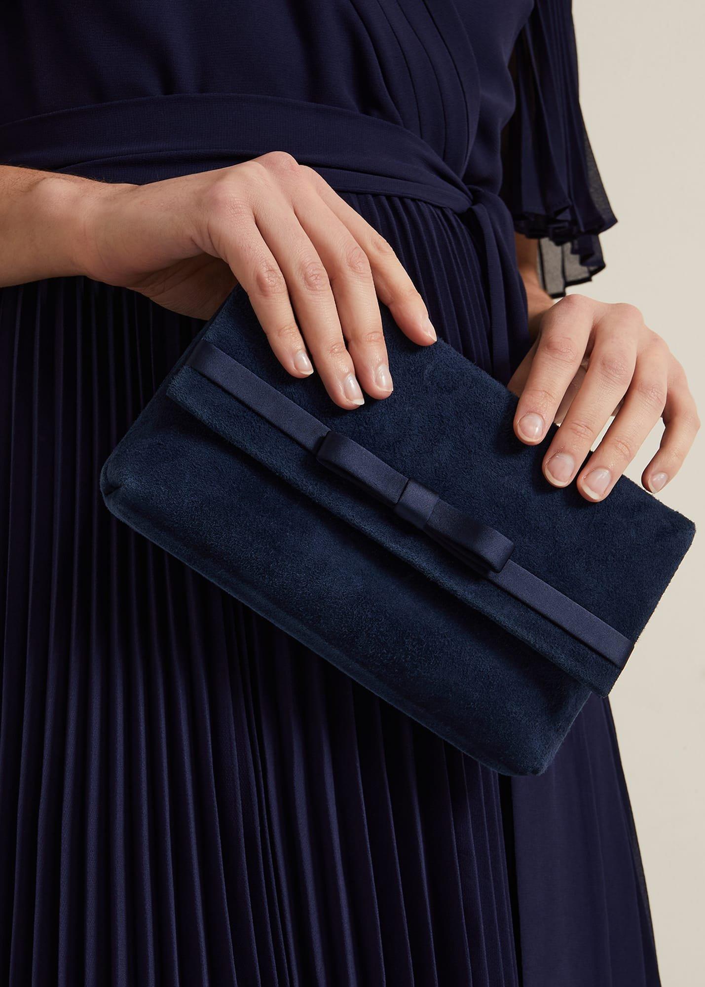 Satin Trim Bow Bag