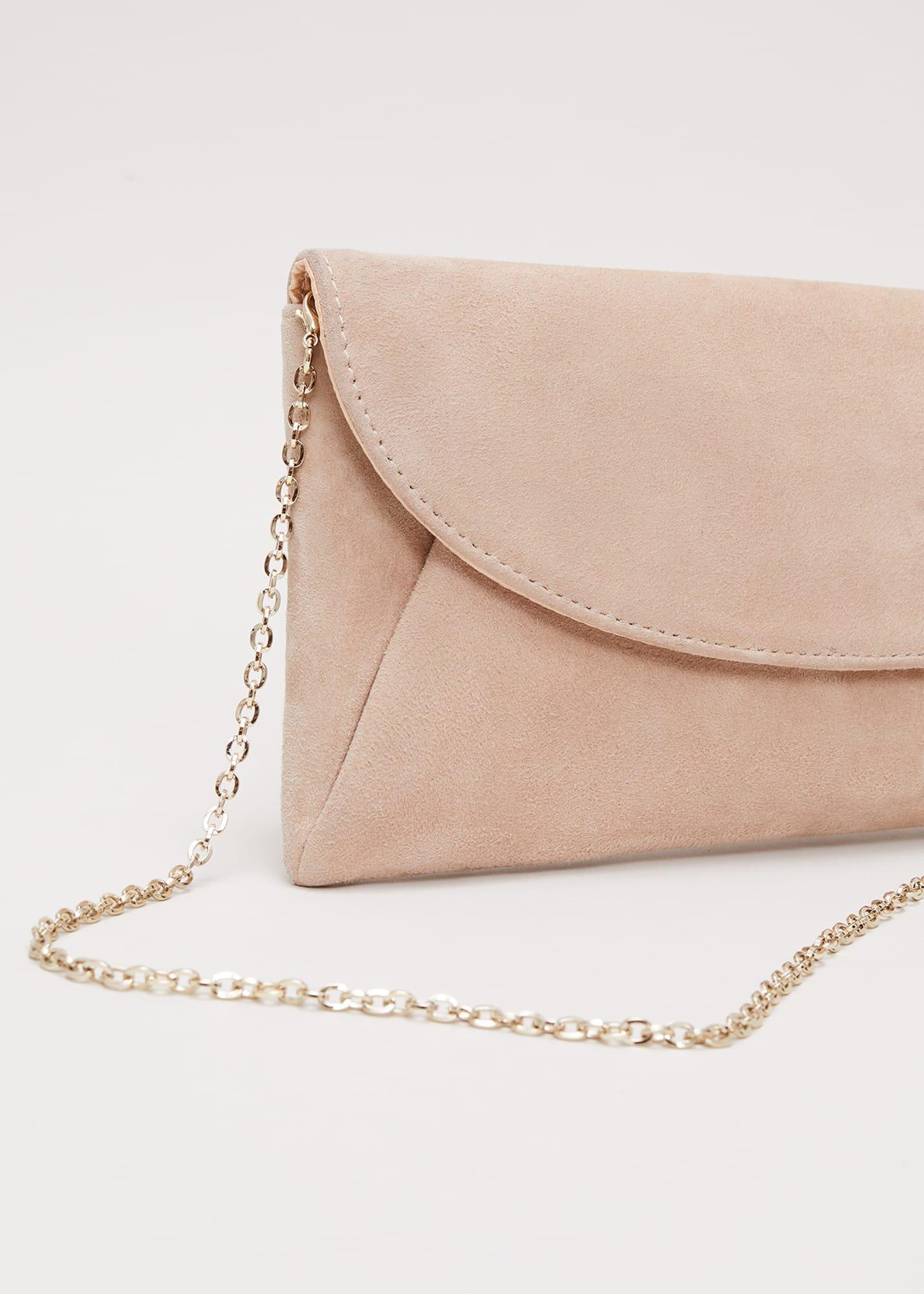 Suede Clutch Bag