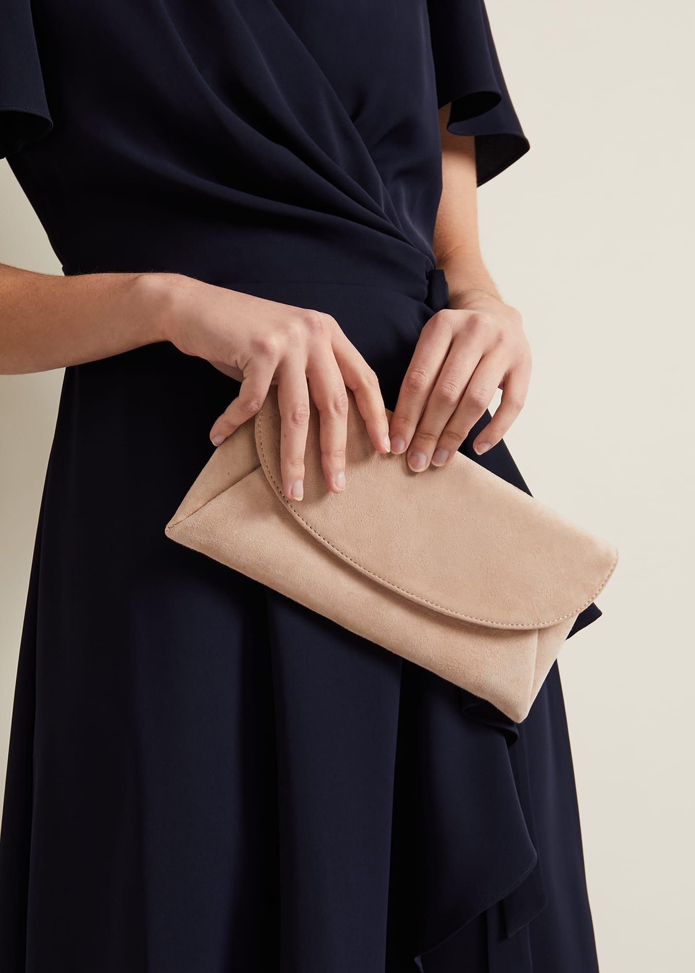 Suede Clutch Bag