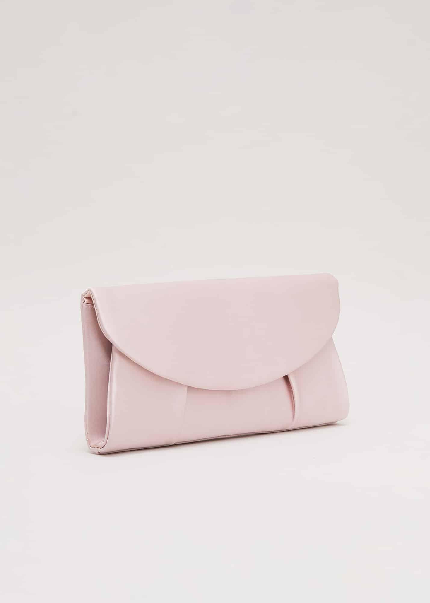 Pleat Satin Clutch Bag