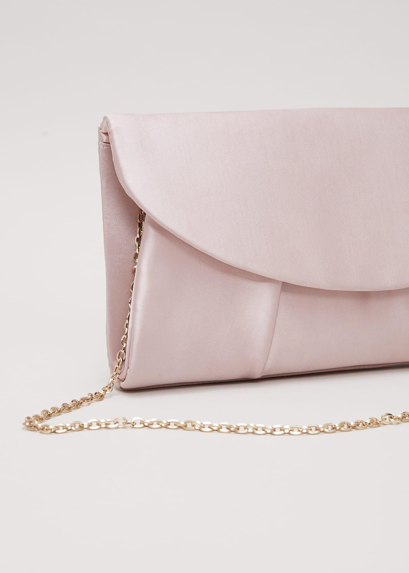 Pleat Satin Clutch Bag