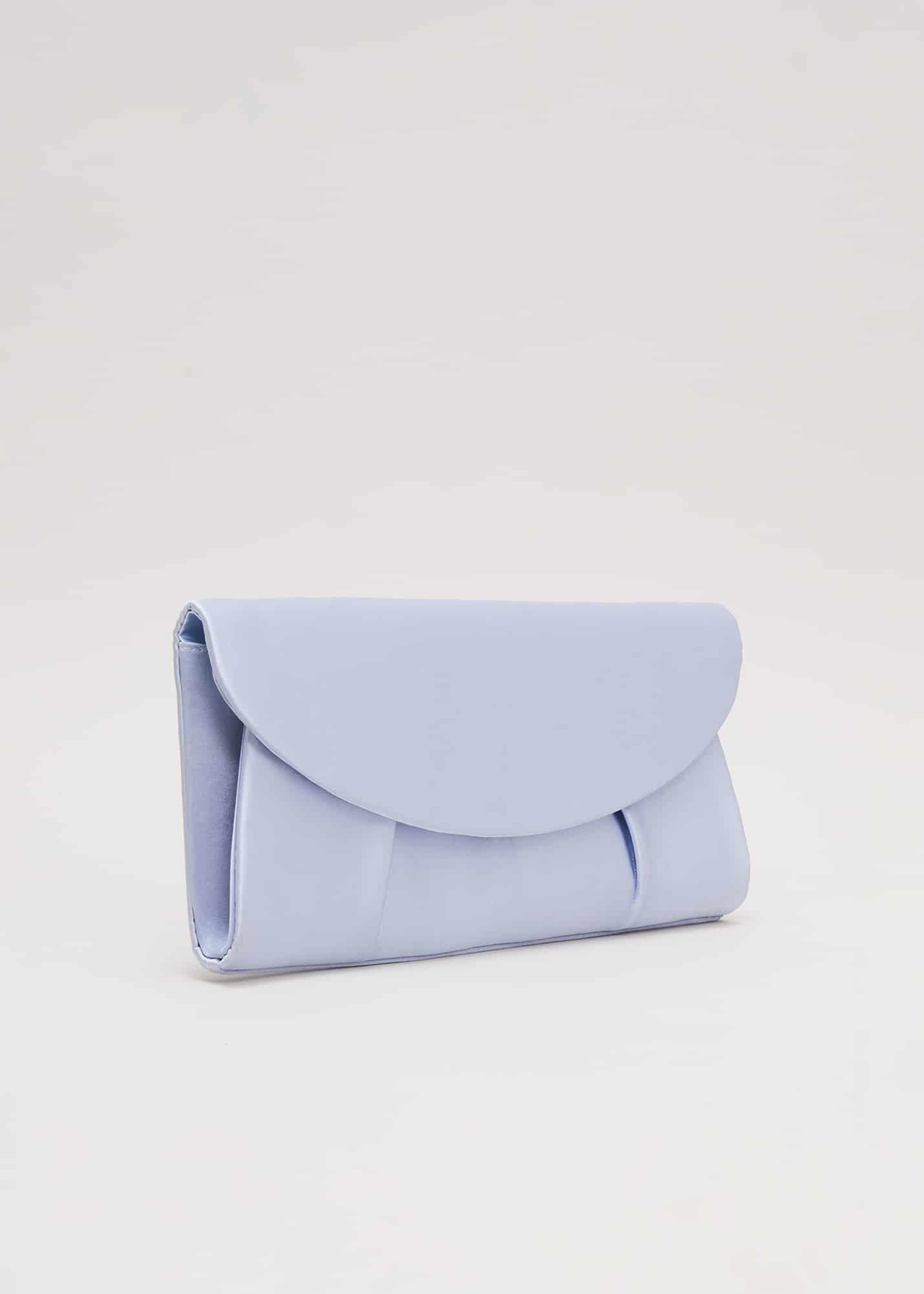 Pleat Satin Clutch Bag