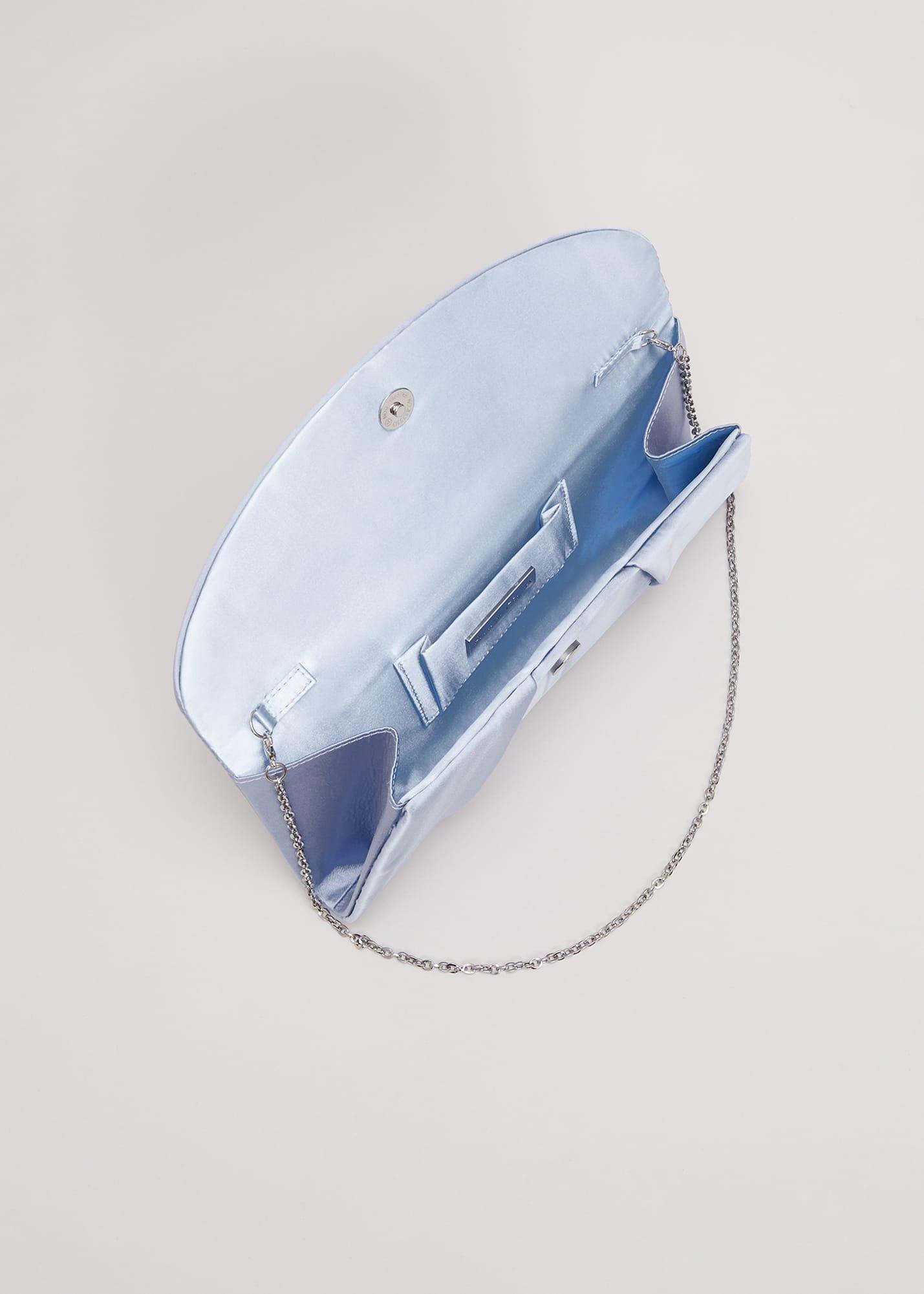 Pleat Satin Clutch Bag