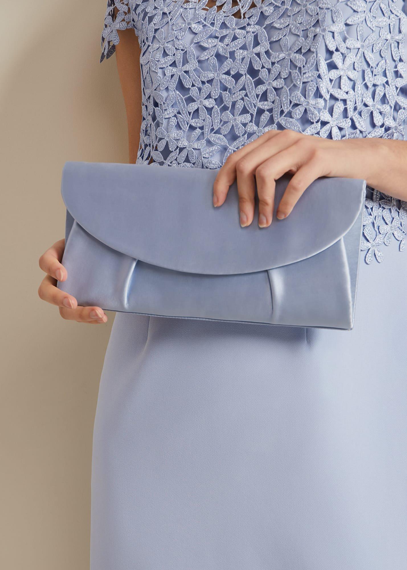 Pleat Satin Clutch Bag