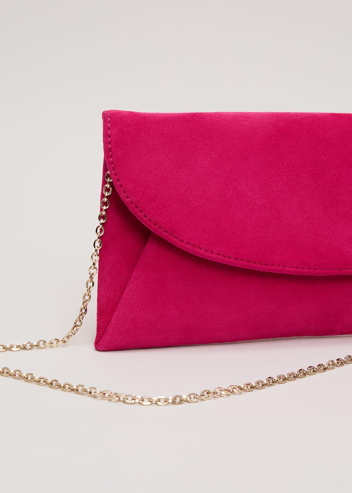 Suede Clutch Bag