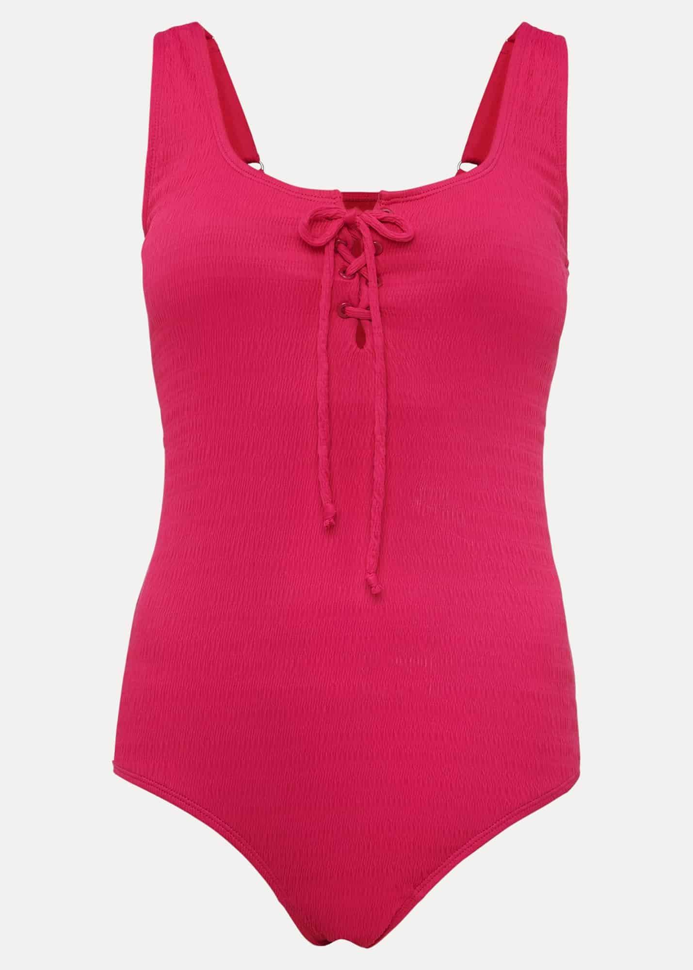 Ribbed Bow Front Swimsuit