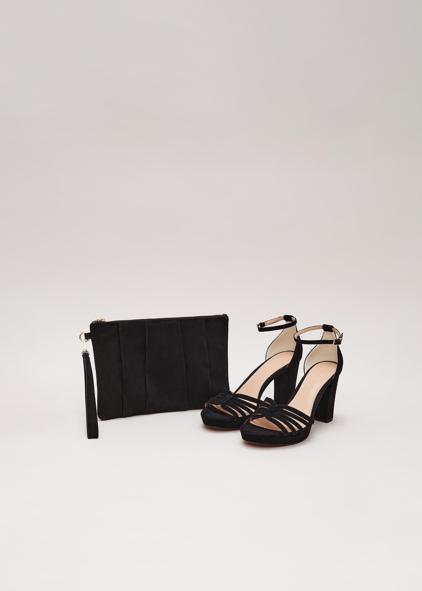 Suede Pleated Clutch Bag