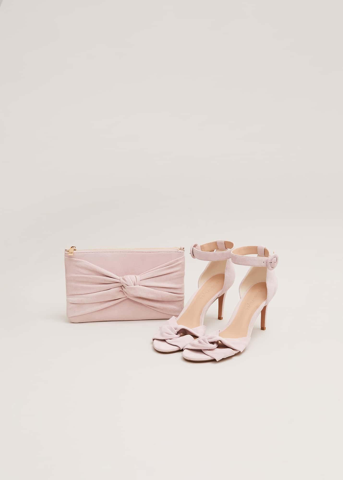 Suede Twist Front Clutch Bag