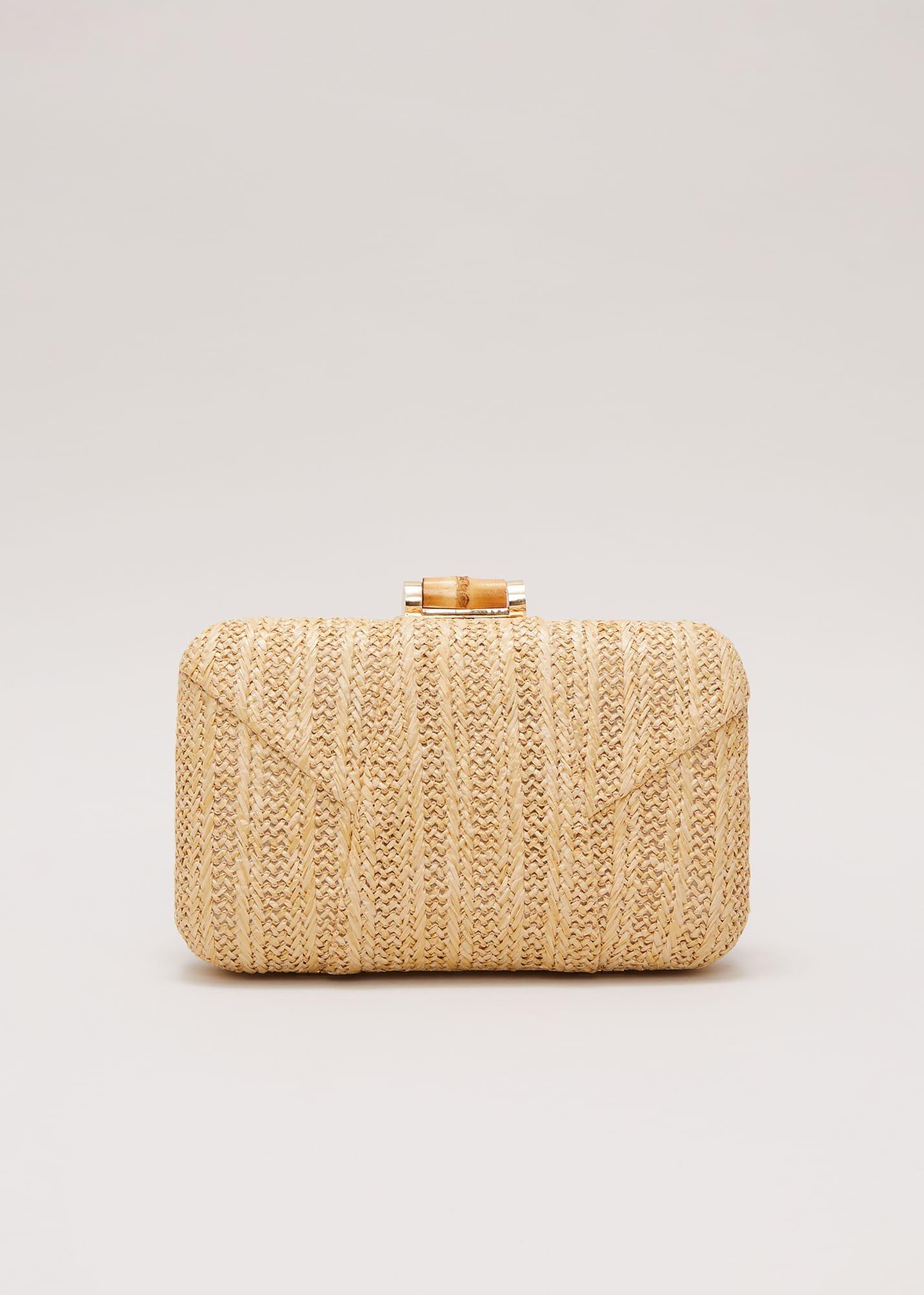 Stuctured Raffia Clutch Bag