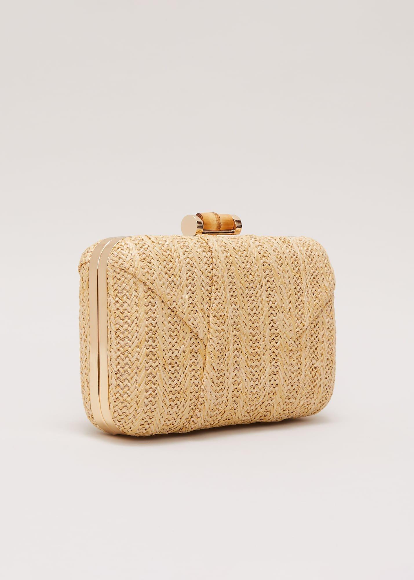 Stuctured Raffia Clutch Bag