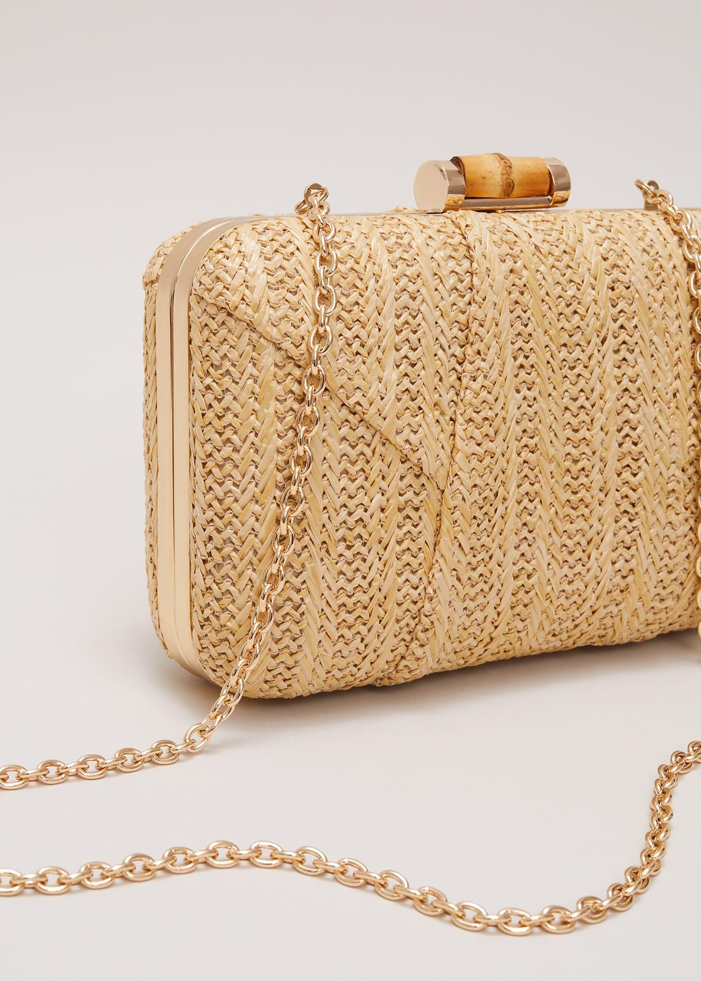 Stuctured Raffia Clutch Bag