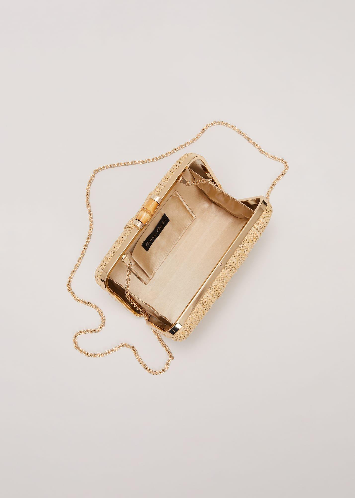 Stuctured Raffia Clutch Bag