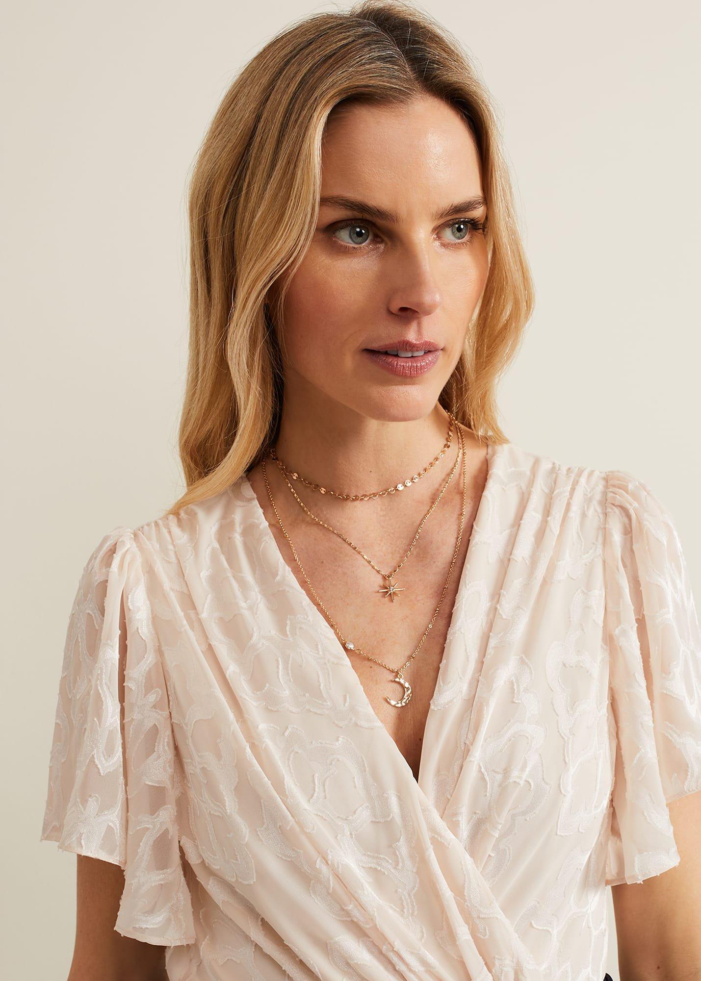 Moon And Star Layered Necklace