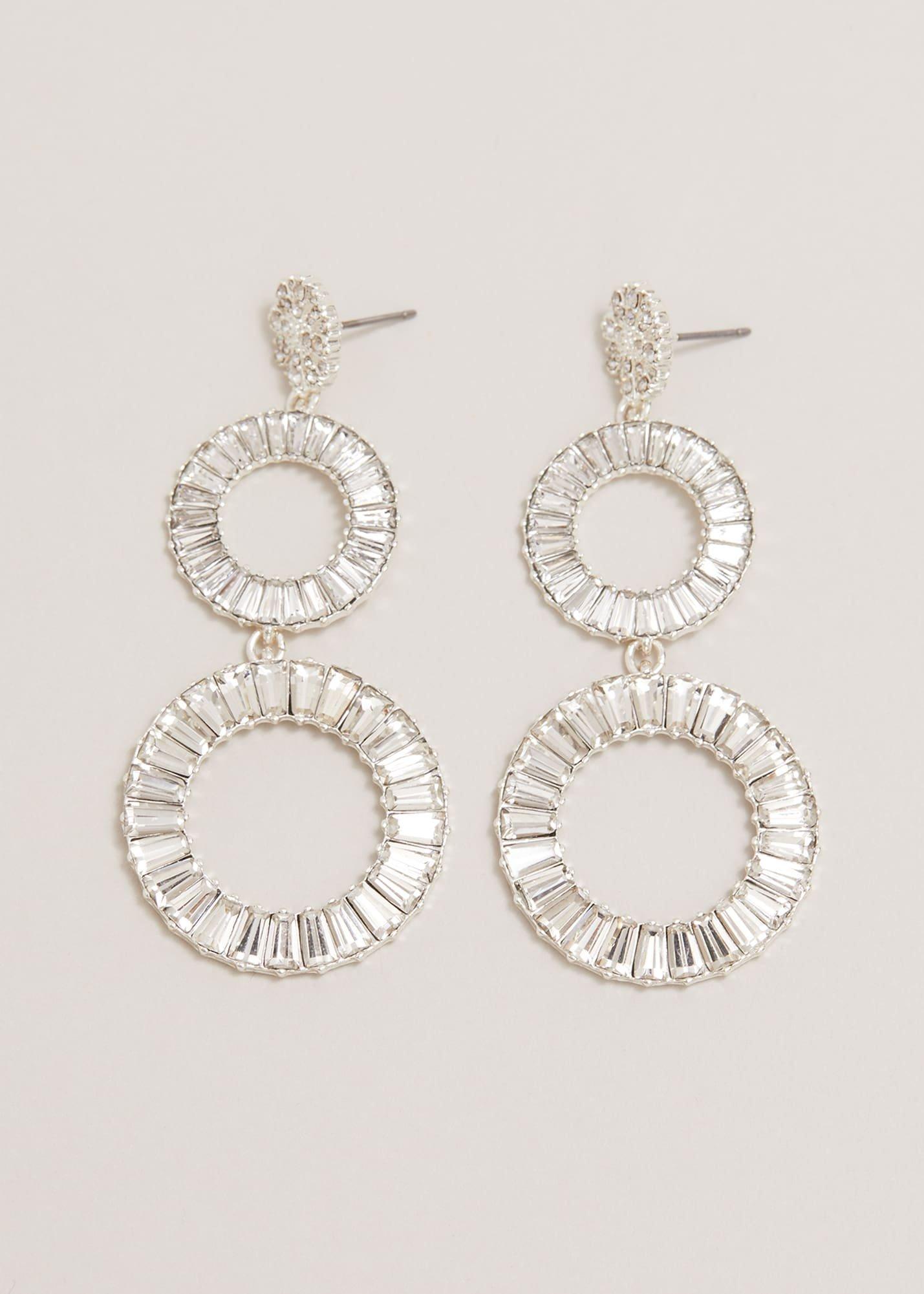 Statement Crystal Stone Drop Earrings