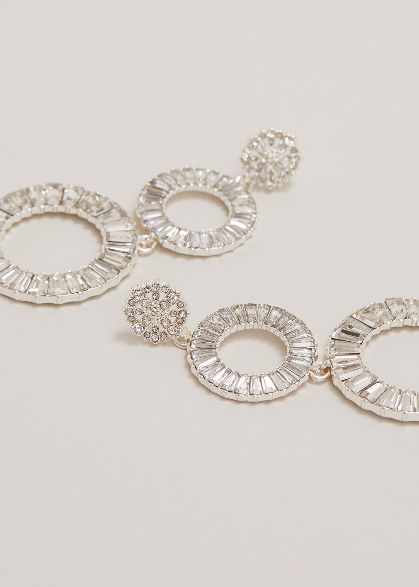 Statement Crystal Stone Drop Earrings